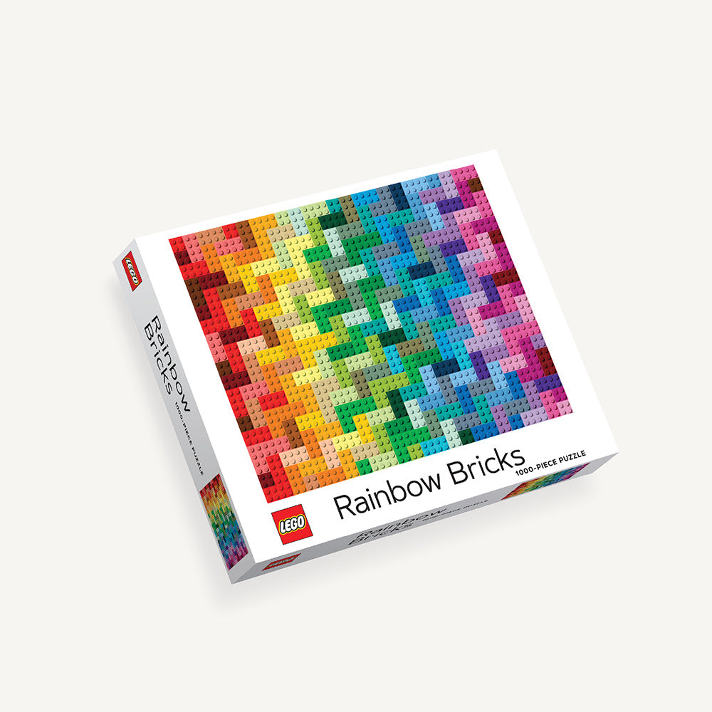 Puzzle LEGO 1000 elementów Rainbow Bricks z kolorowymi klockami na białym tle