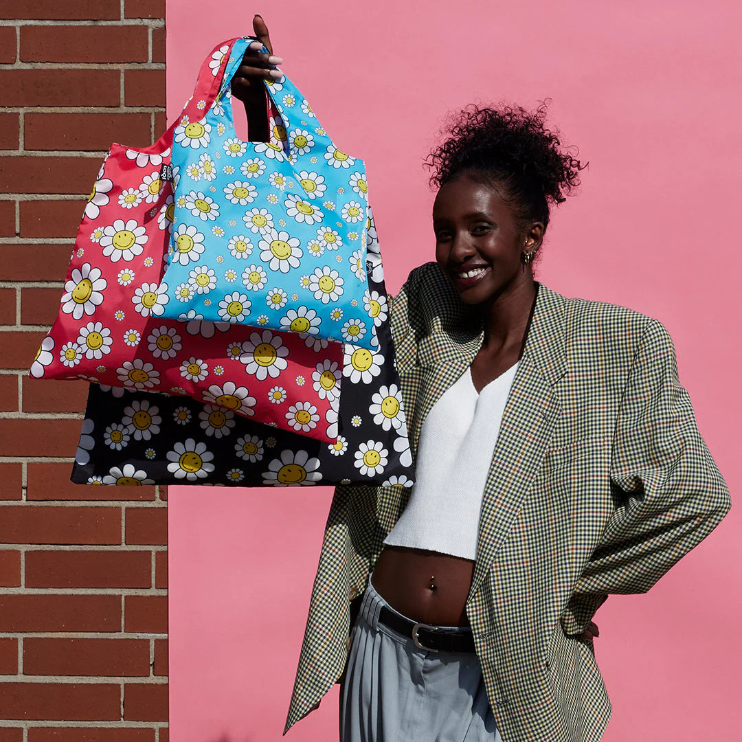 Torba LOQI Smiley – Flowers Pink