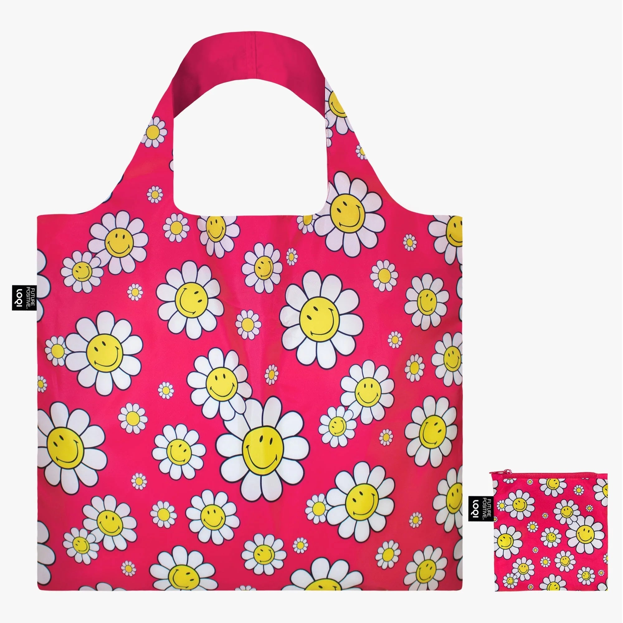 Torba LOQI Smiley – Flowers Pink