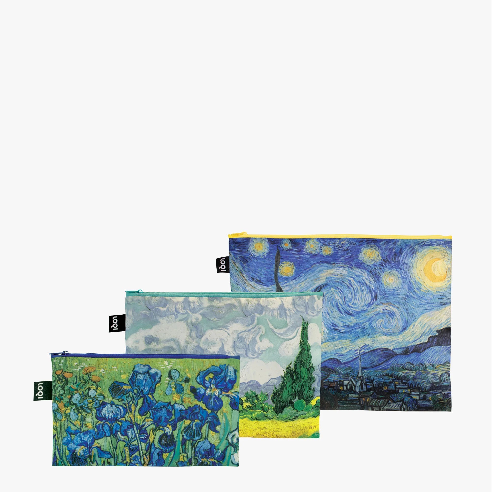 Zestaw saszetek LOQI Vincent Van Gogh – Starry Night, Wheatfield, Irises (3 szt.)