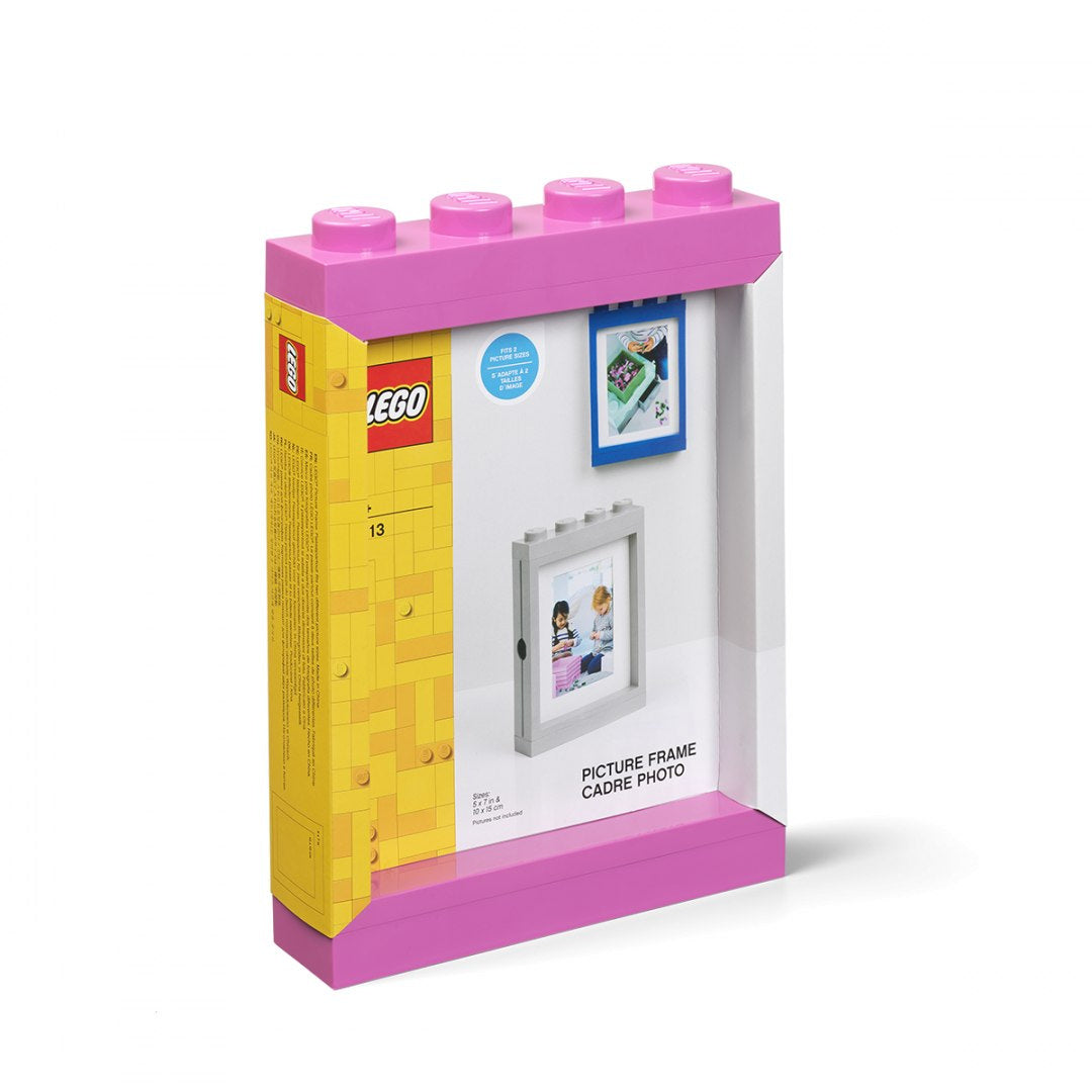 Różowa ramka LEGO na zdjęcia różowa w stylu klocków LEGO do ekspozycji zdjęć