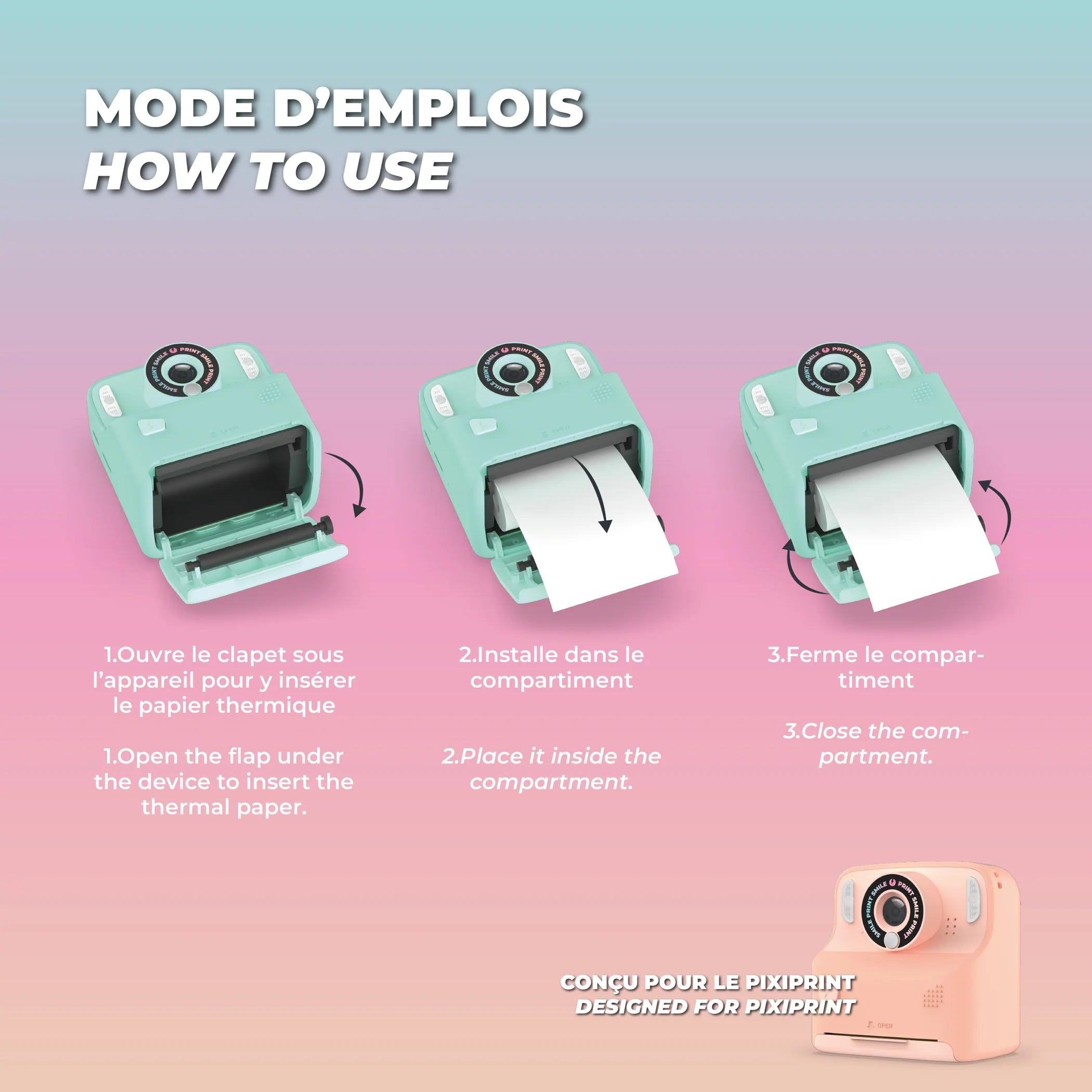 Set di 10 rotoli di carta per la fotocamera PixiPrint MOB