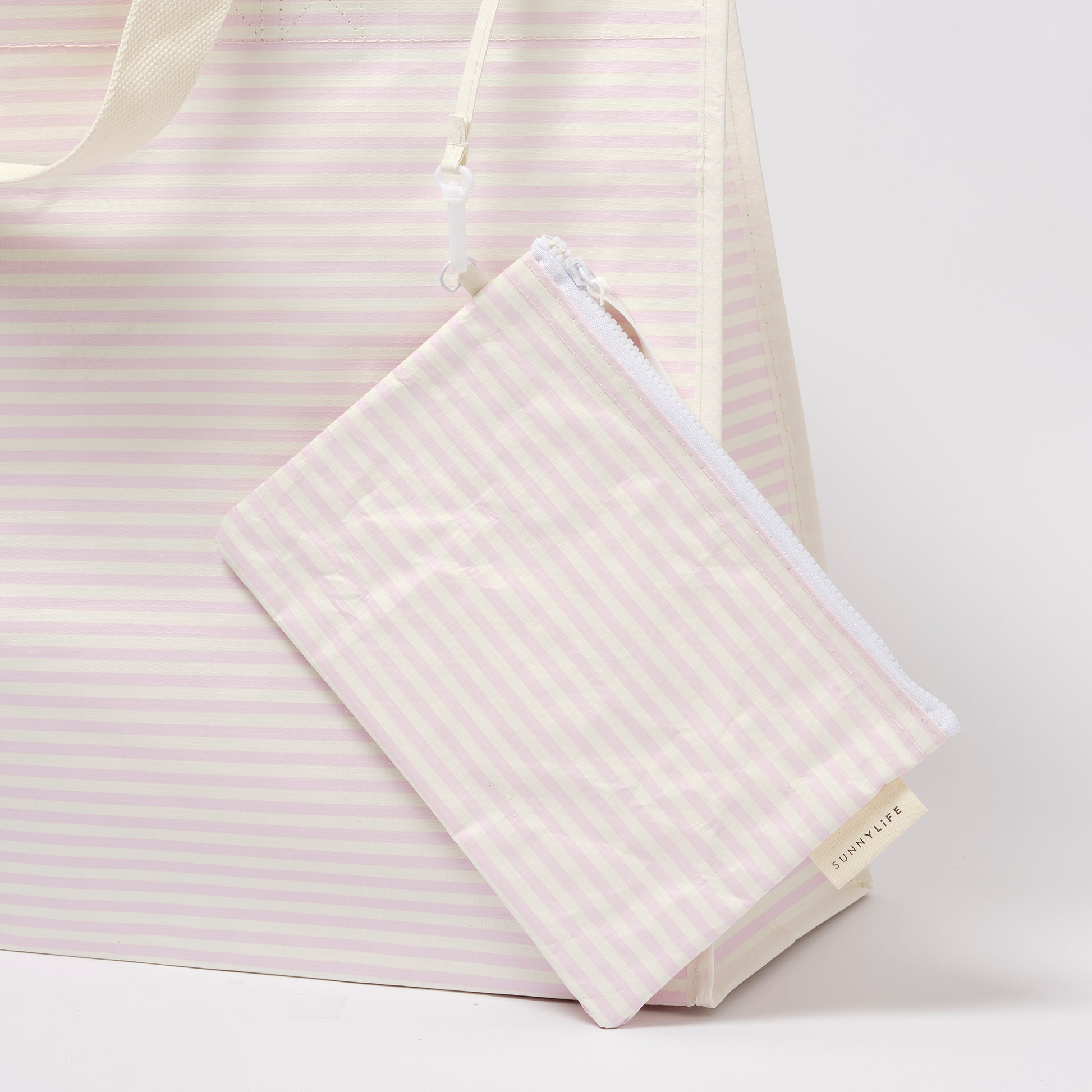 Borsa da spiaggia Carryall Lazy Days Pink Stripe