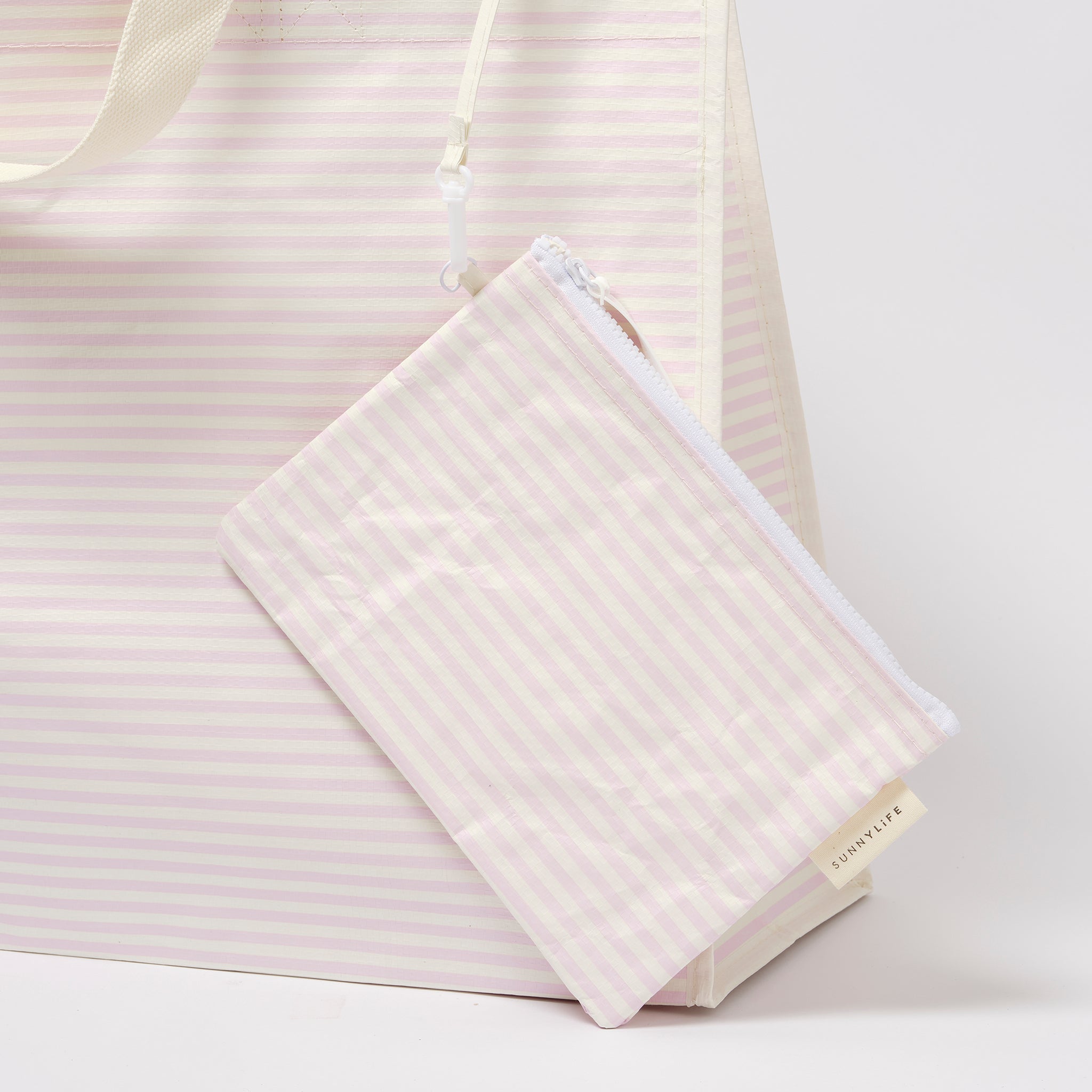Borsa da spiaggia Carryall Lazy Days Pink Stripe