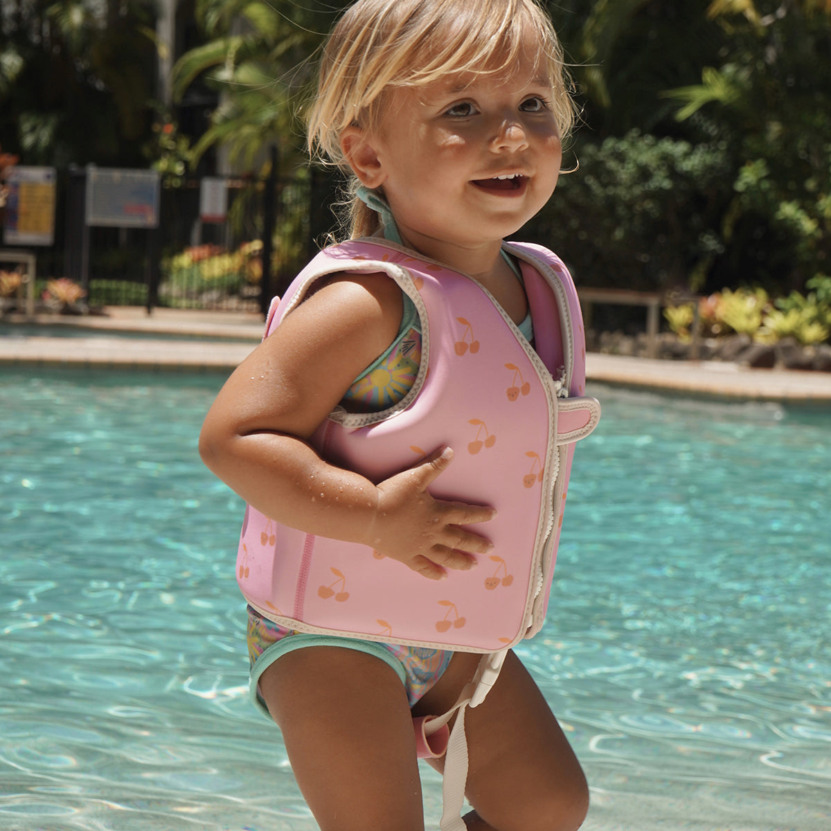 Children's swimming vest (1-2 years) – Cotton Candy Cherry