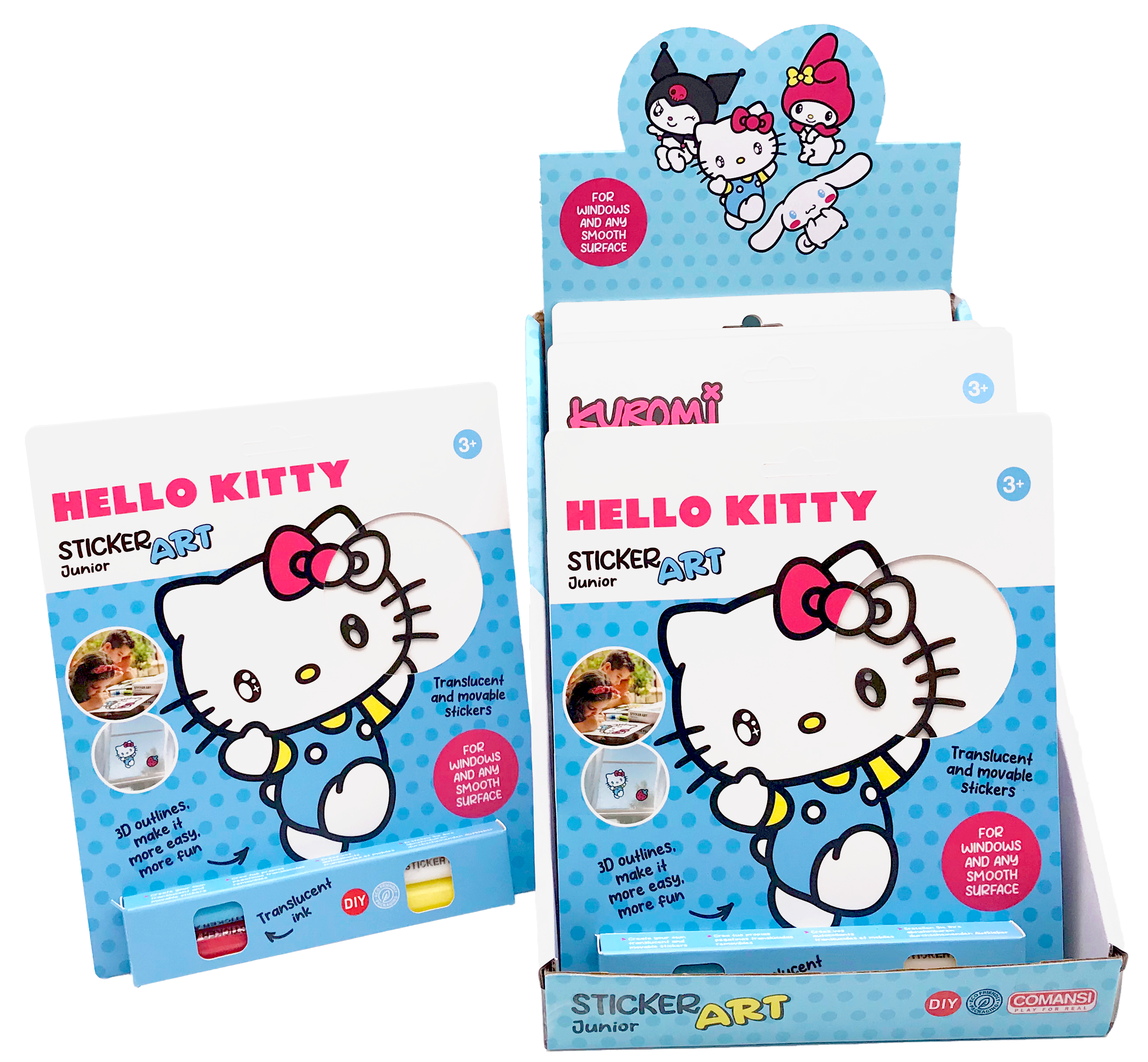 Kit de pegatinas de Hello Kitty o Kuromi