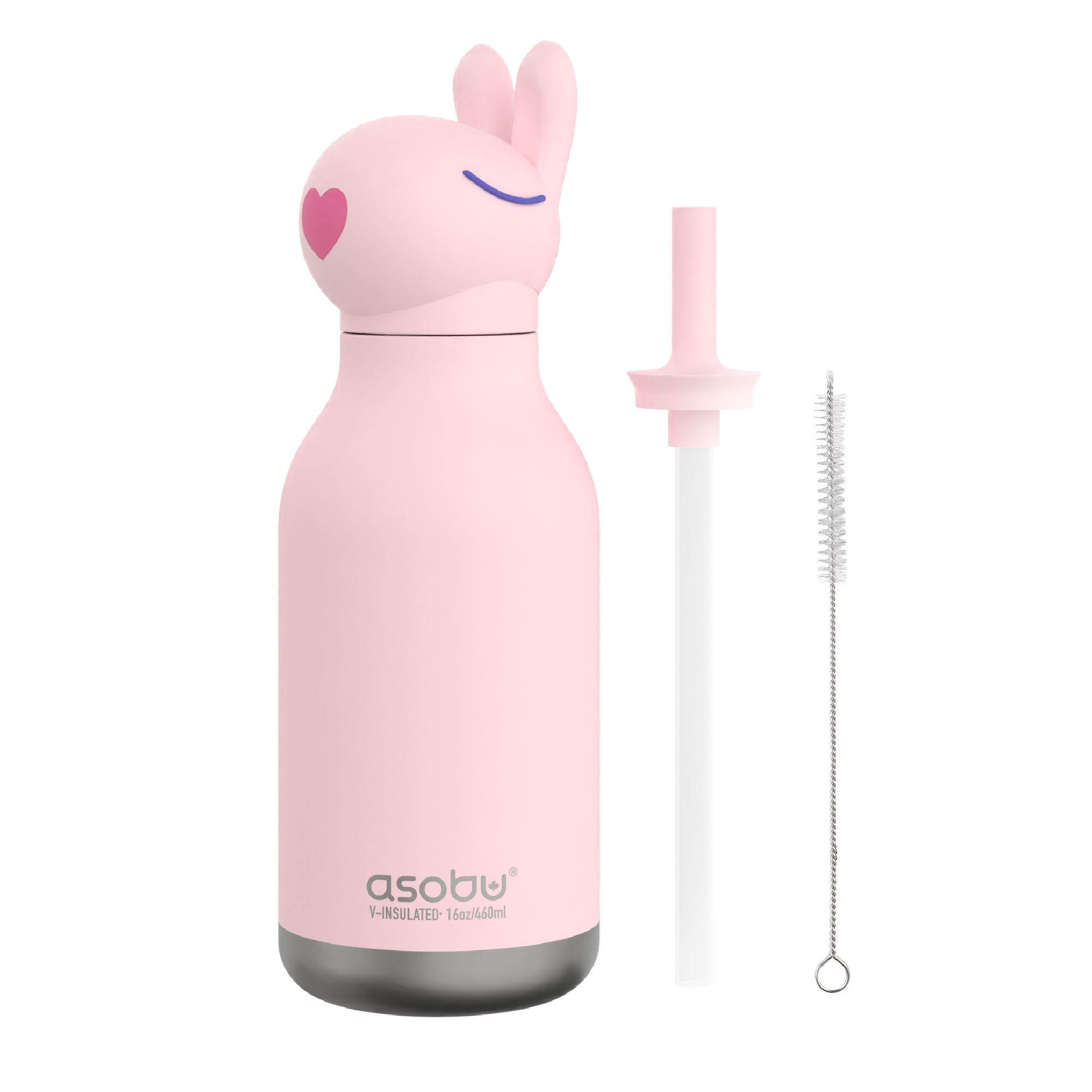 Bouteille isotherme avec paille Bestie Asobu – Lapin 460 ml