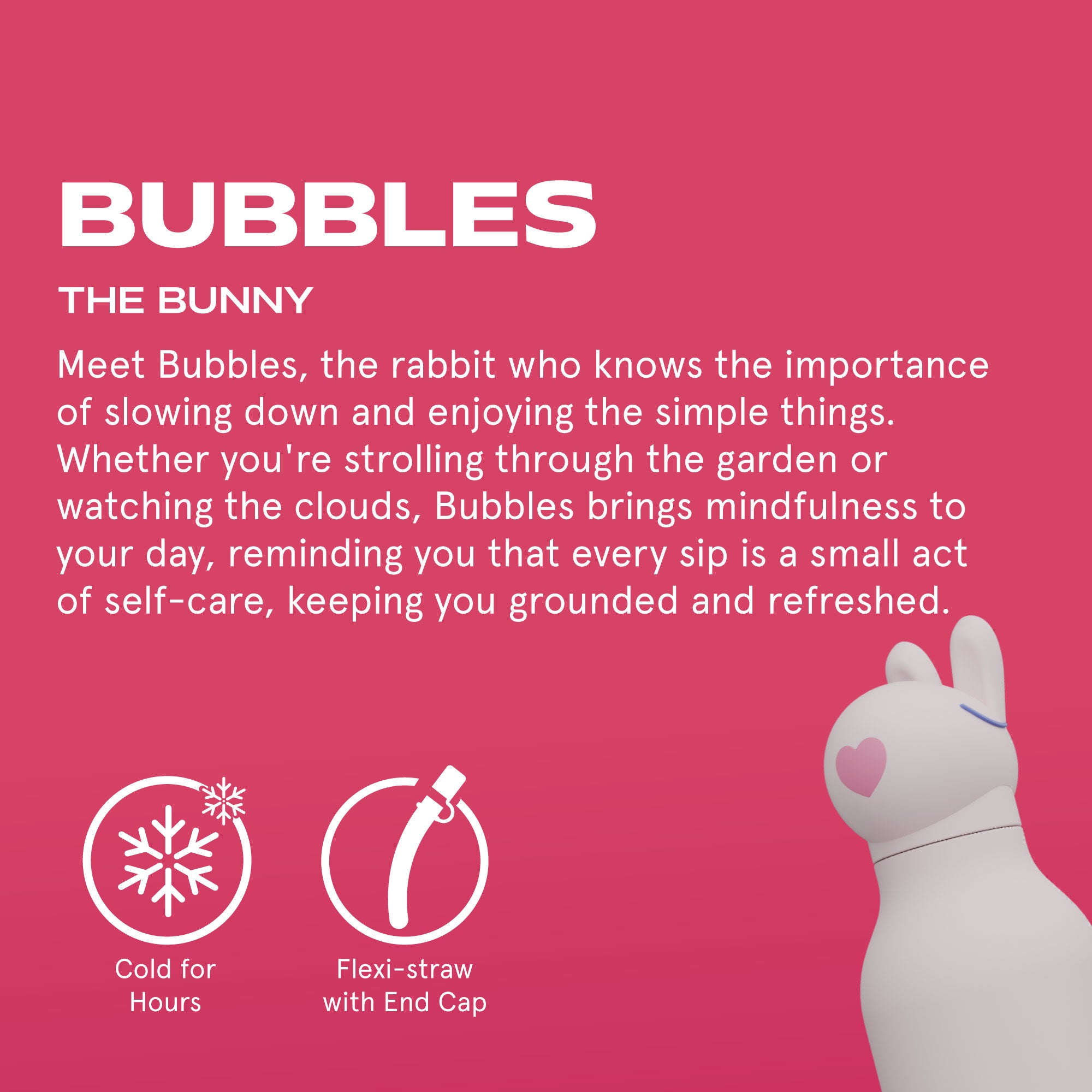 Bouteille isotherme avec paille Bestie Asobu – Lapin 460 ml