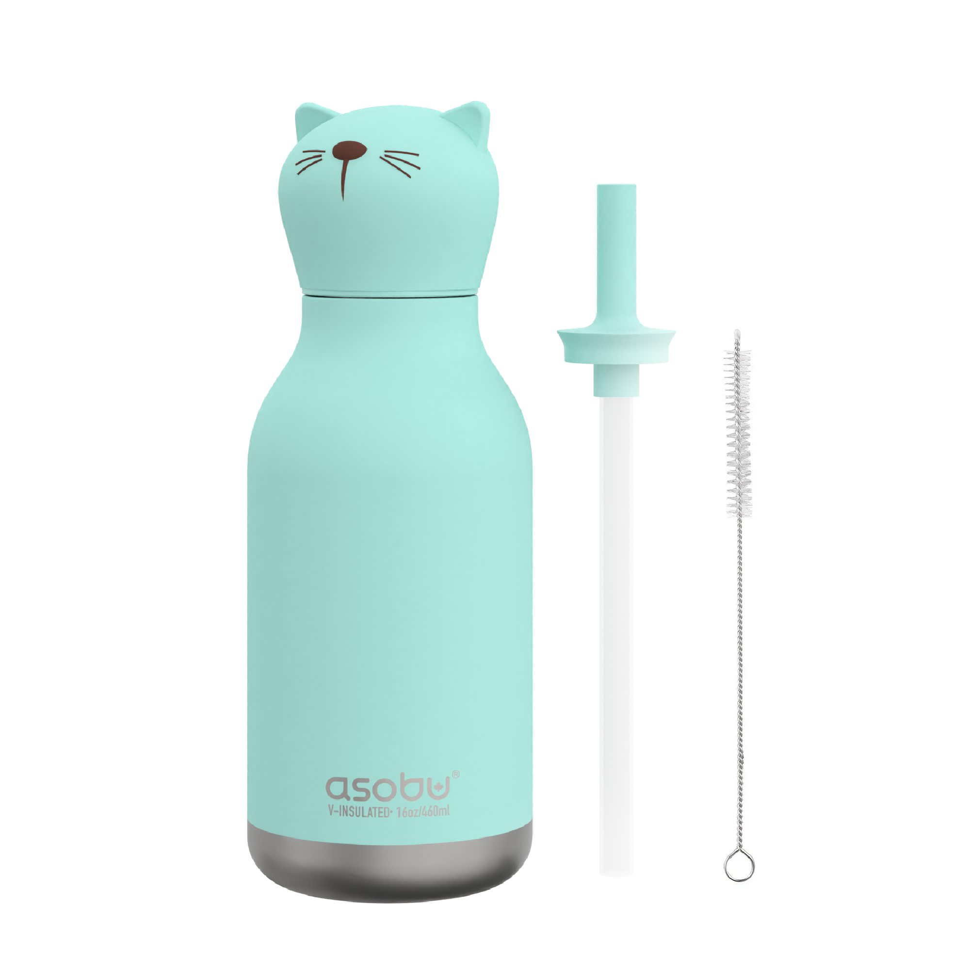 Bouteille thermique Bestie Asobu avec paille – Chat 460 ml