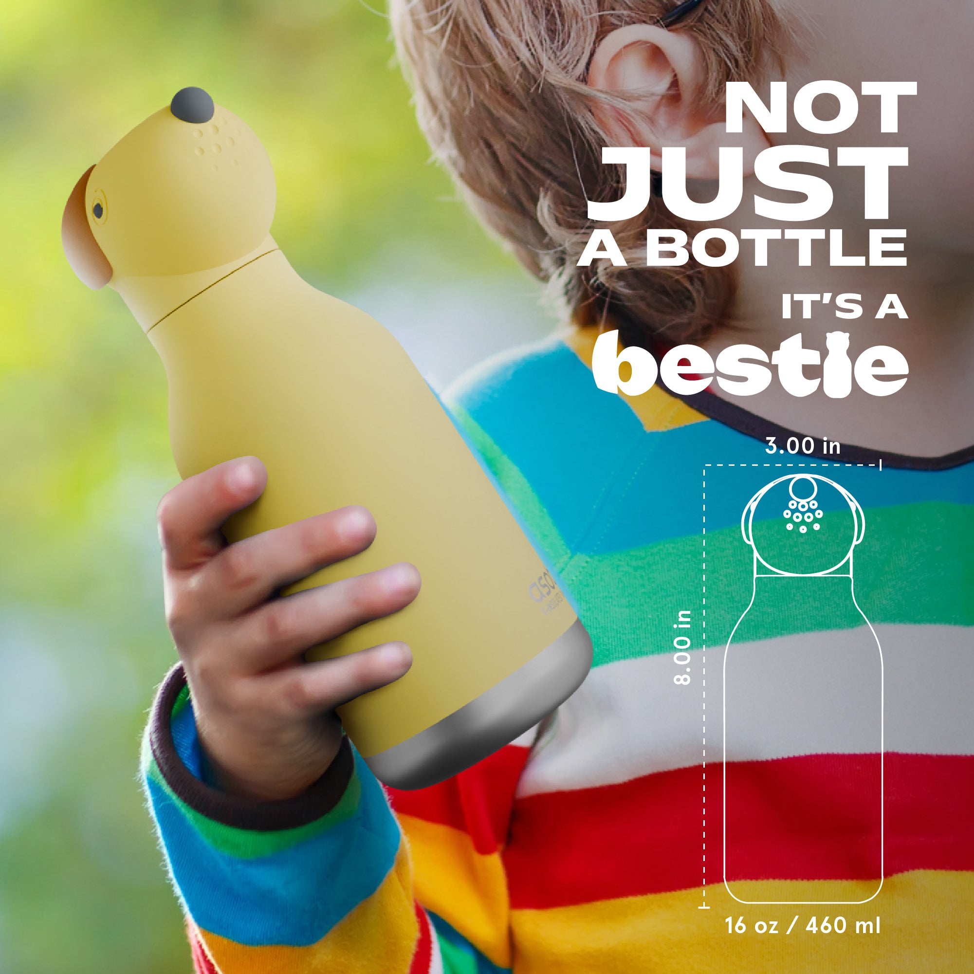 Bouteille isotherme avec paille Bestie Asobu – Chien 460 ml