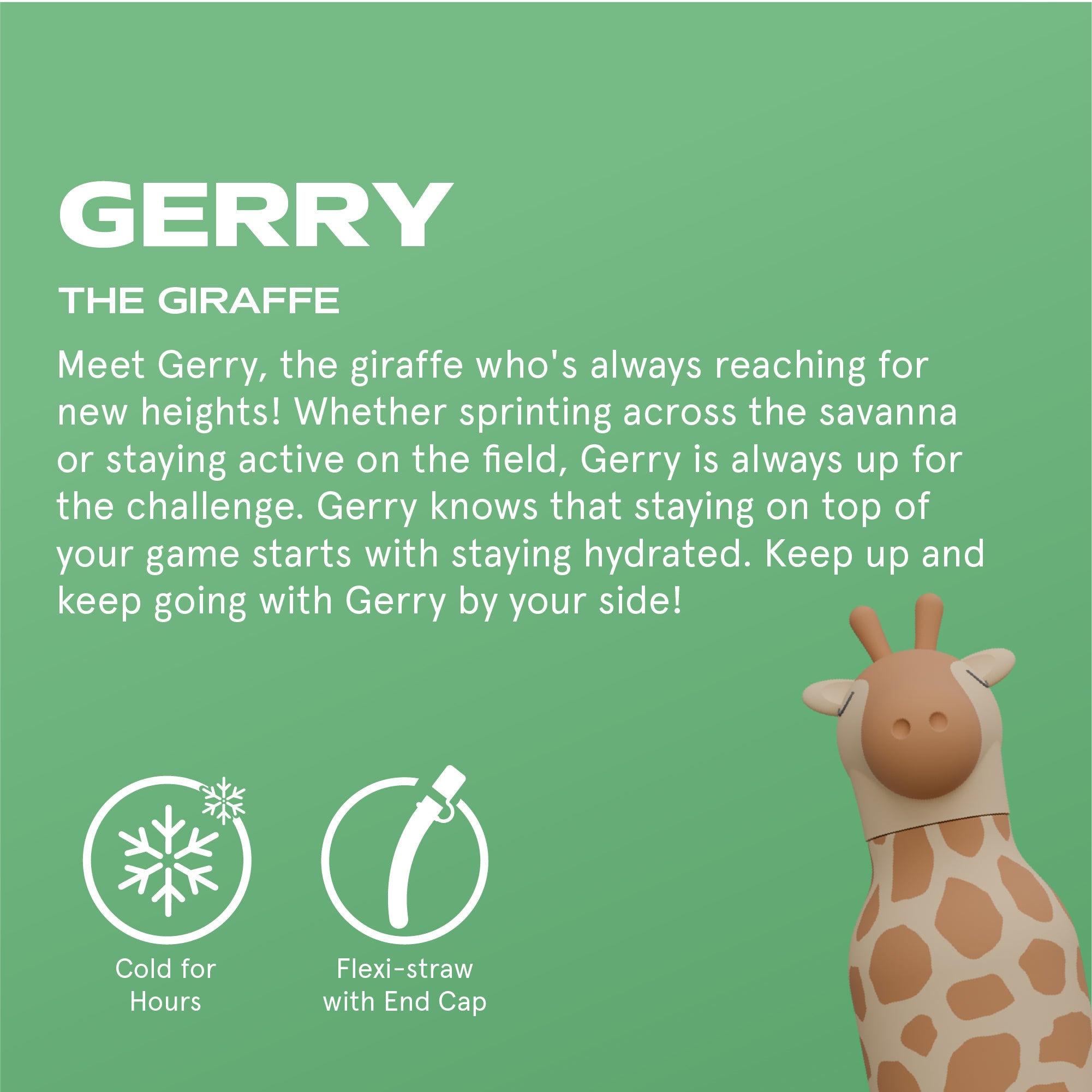 Butelka termiczna ze słomką Bestie Asobu – Żyrafa 460 ml