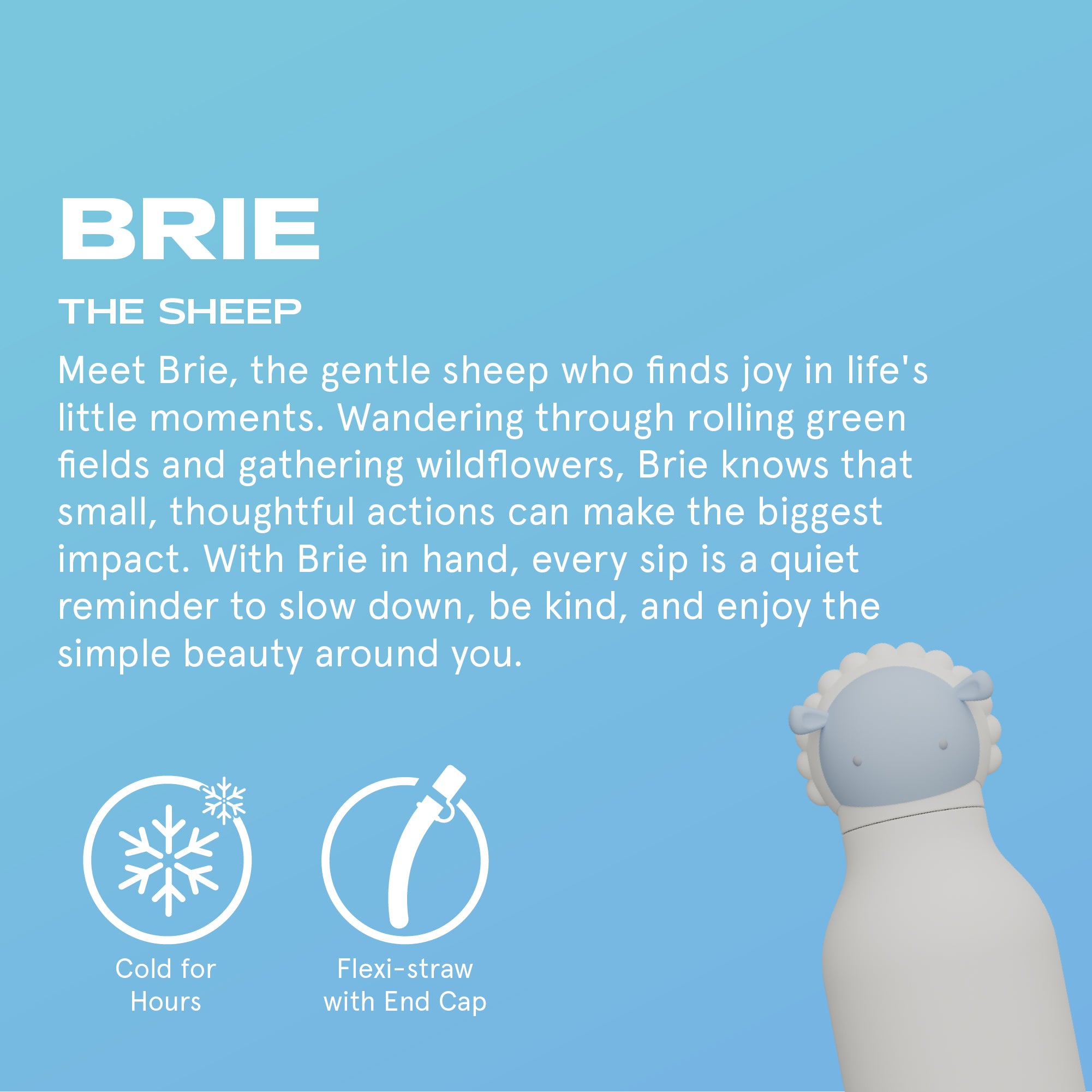 Bouteille thermique Bestie Asobu avec paille – Mouton 460 ml