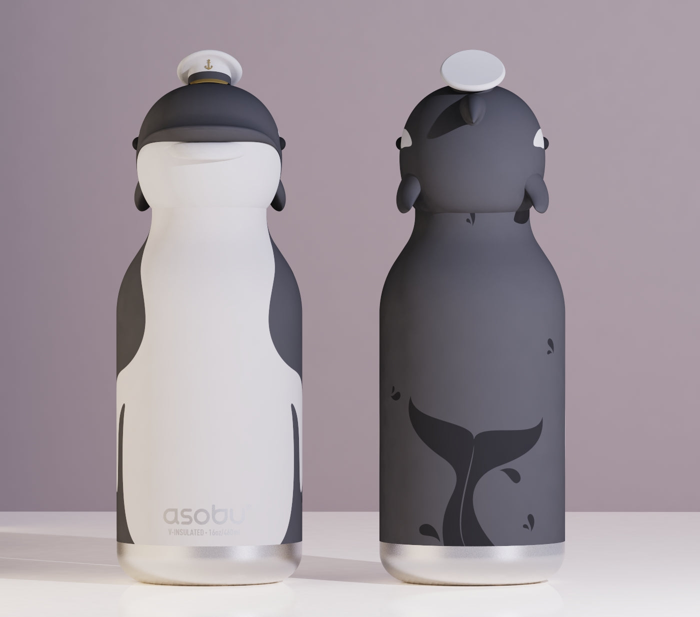 Butelka termiczna ze słomką Bestie Asobu – Krowa 460 ml