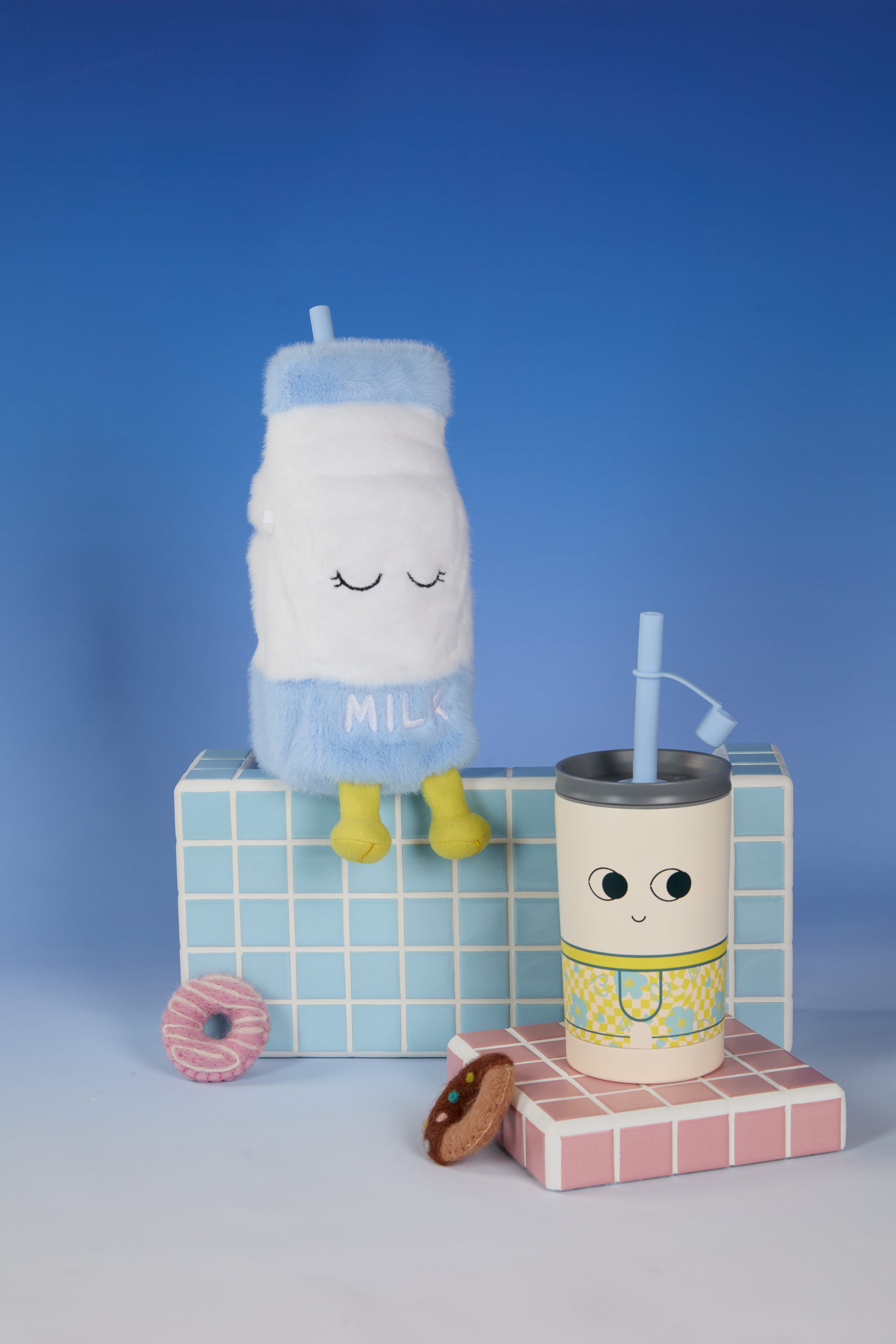 Thermal bottle in plush case Fuzzie Asobu - Millie