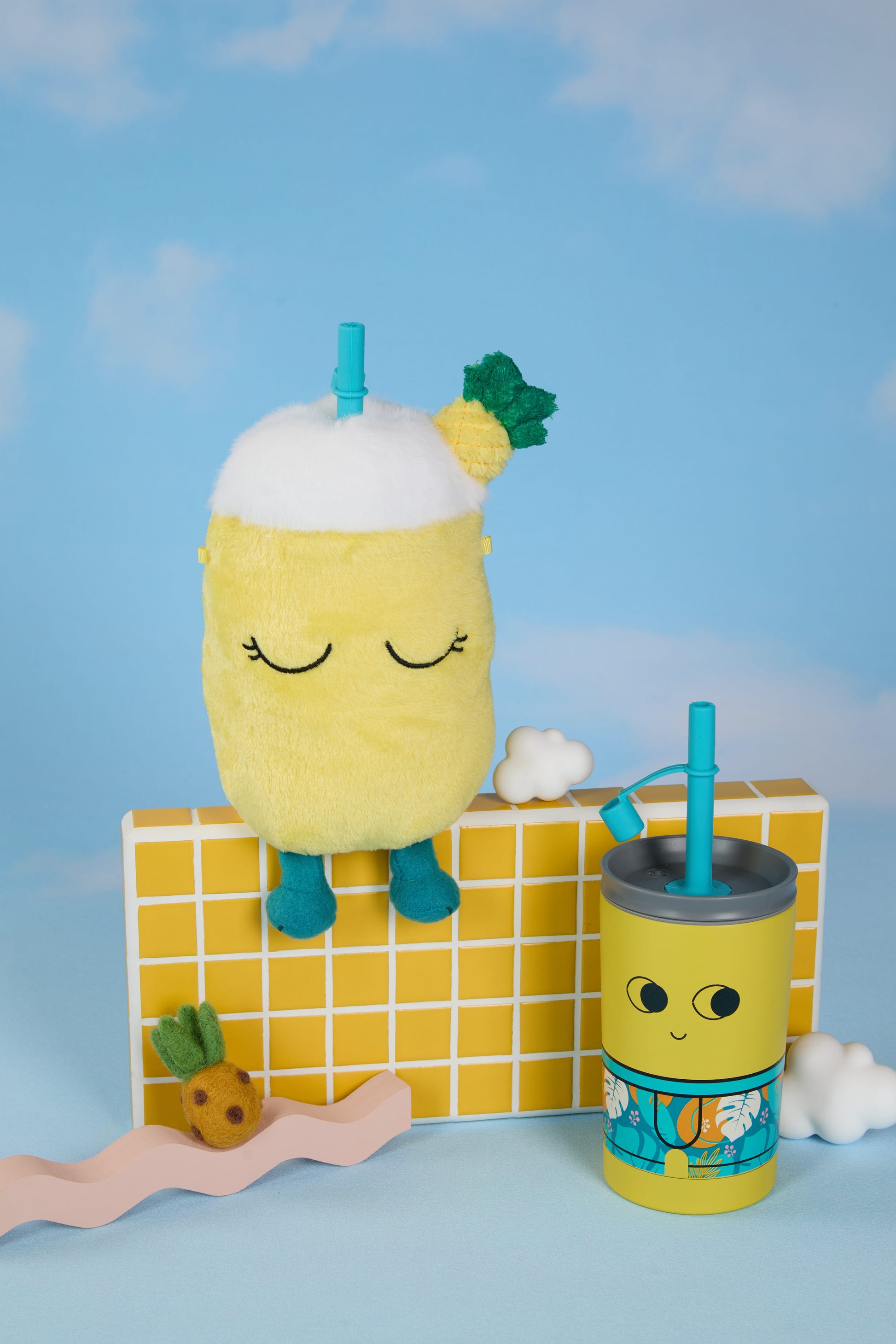 Thermal bottle in a plush case Fuzzie Asobu - Pip
