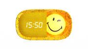 Budzik z lampką MOB Smiley World – żółty