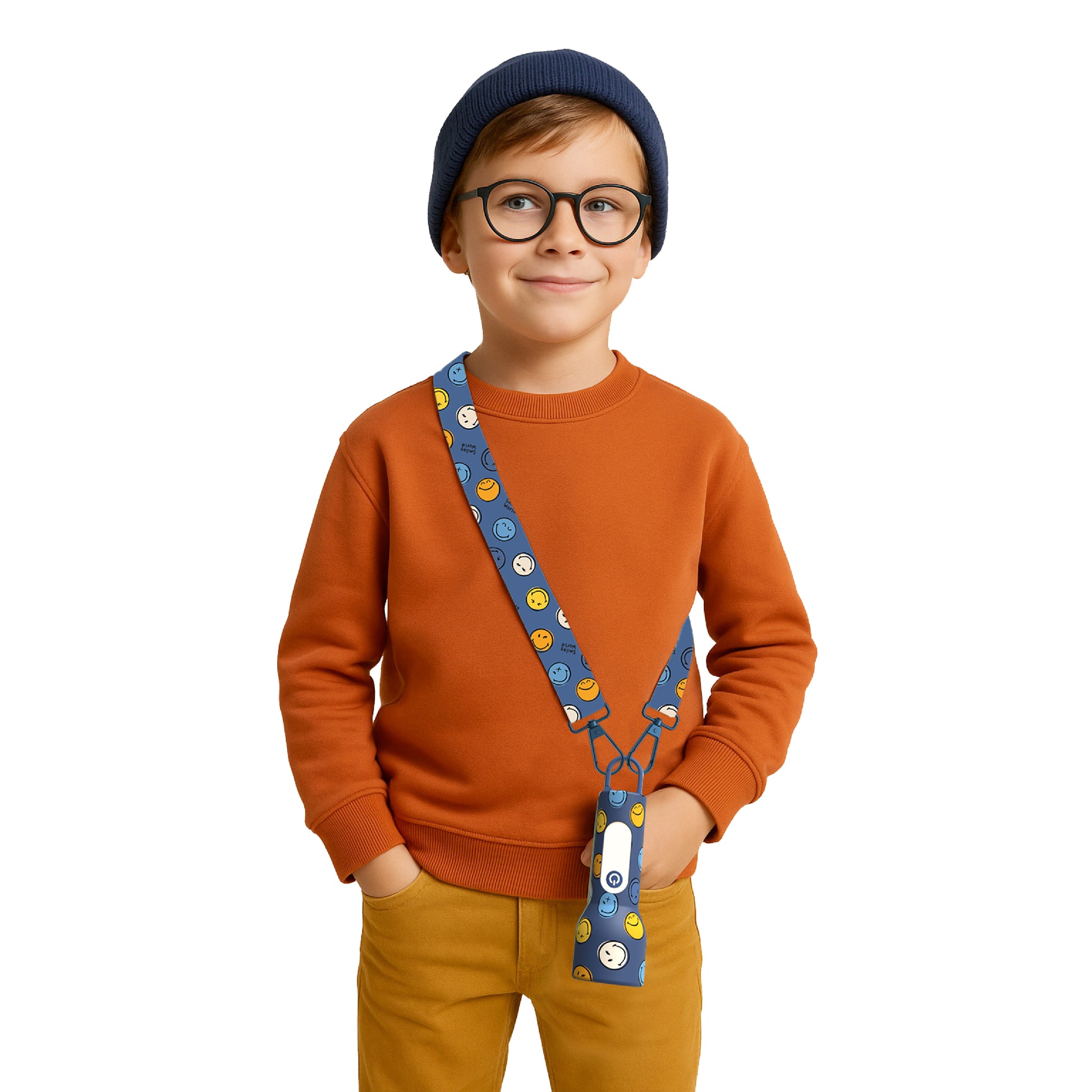 Latarka dziecięca Glowy MOB Smiley World – niebieska