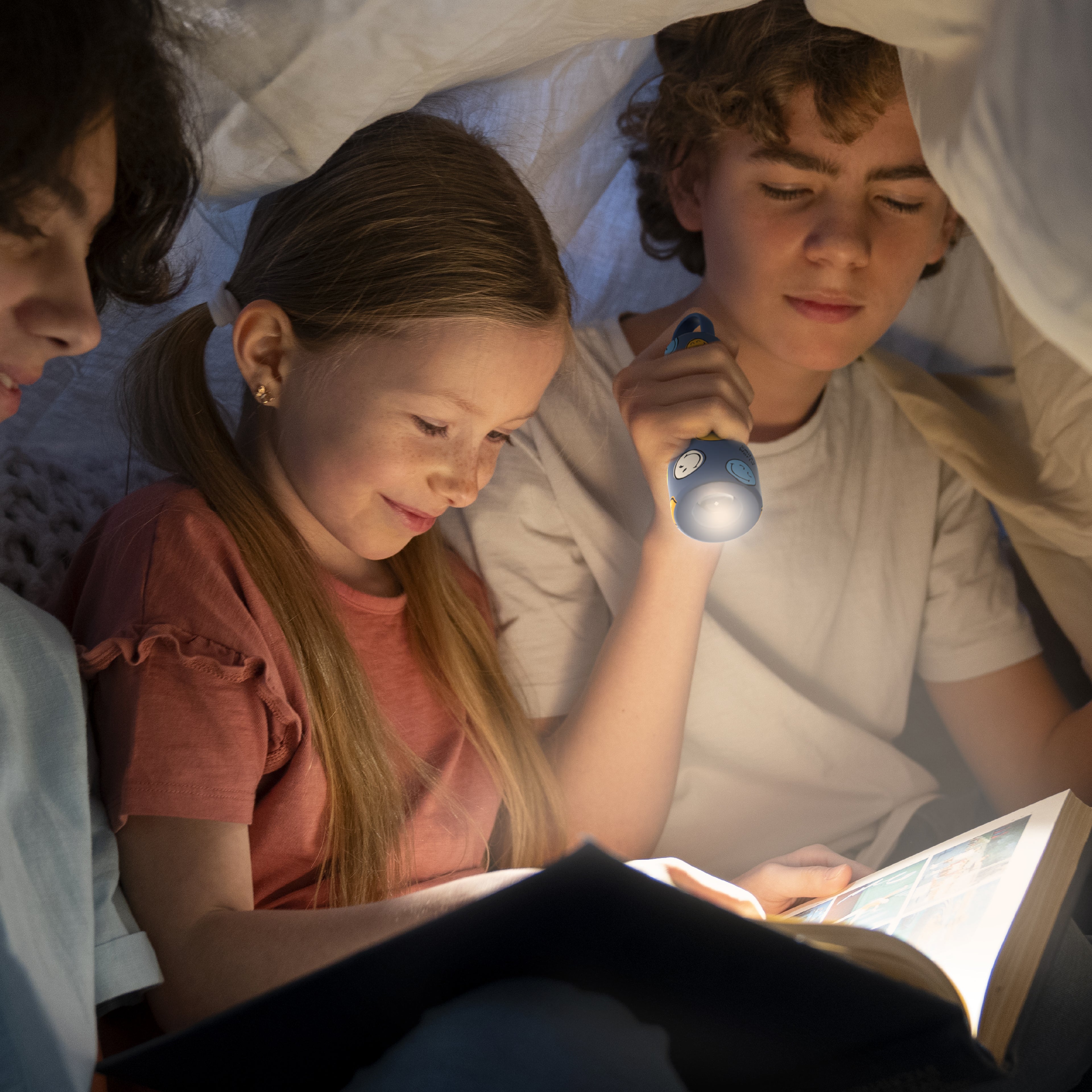 Latarka dziecięca Glowy MOB Smiley World – niebieska