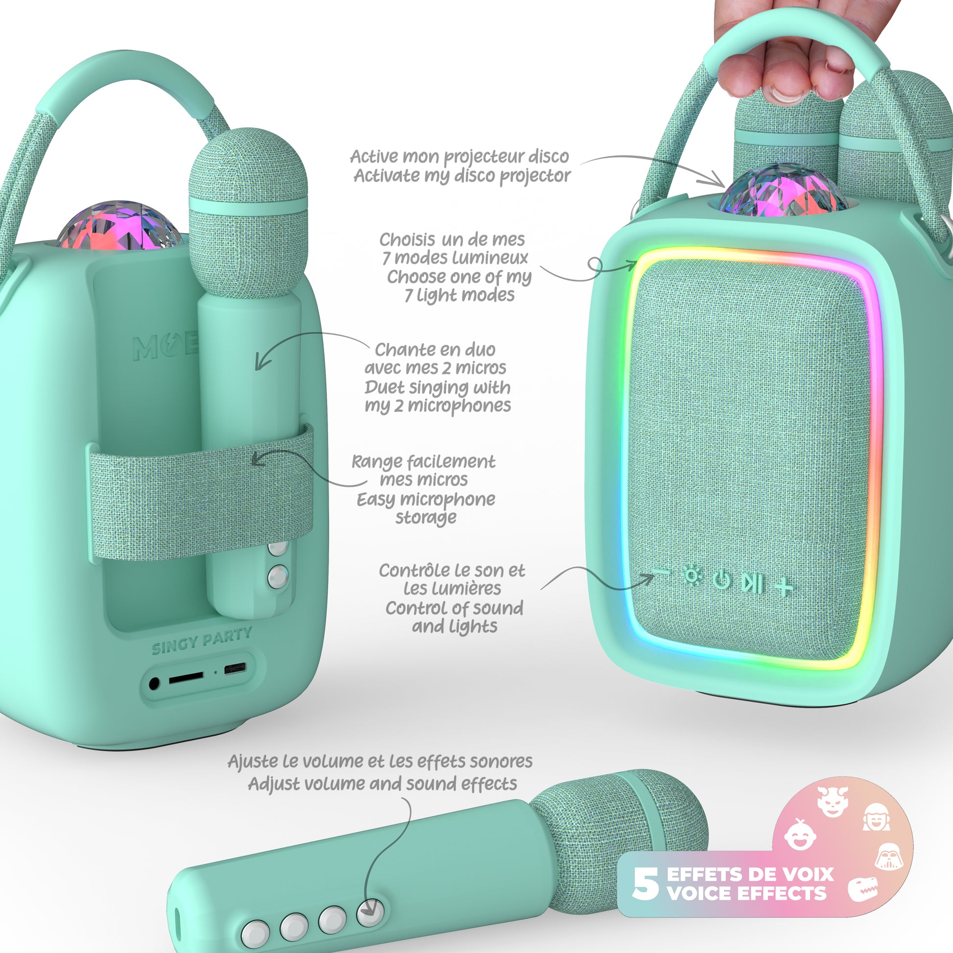 Set karaoke MOB (2 microfoni) – blu
