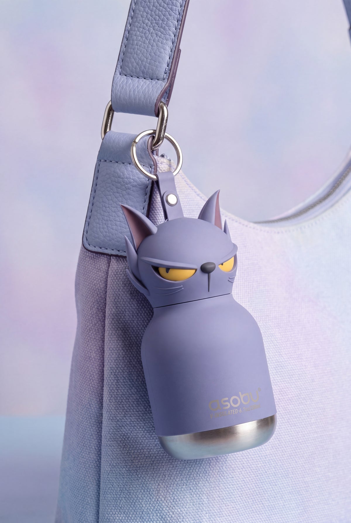 Butelka termiczna ze słomką Mini Spookie Asobu – Phantom Cat 200 ml