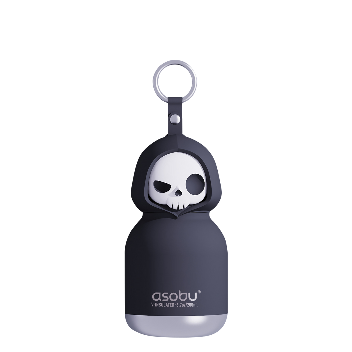 Butelka termiczna ze słomką Mini Spookie Asobu – Skeleton 200 ml