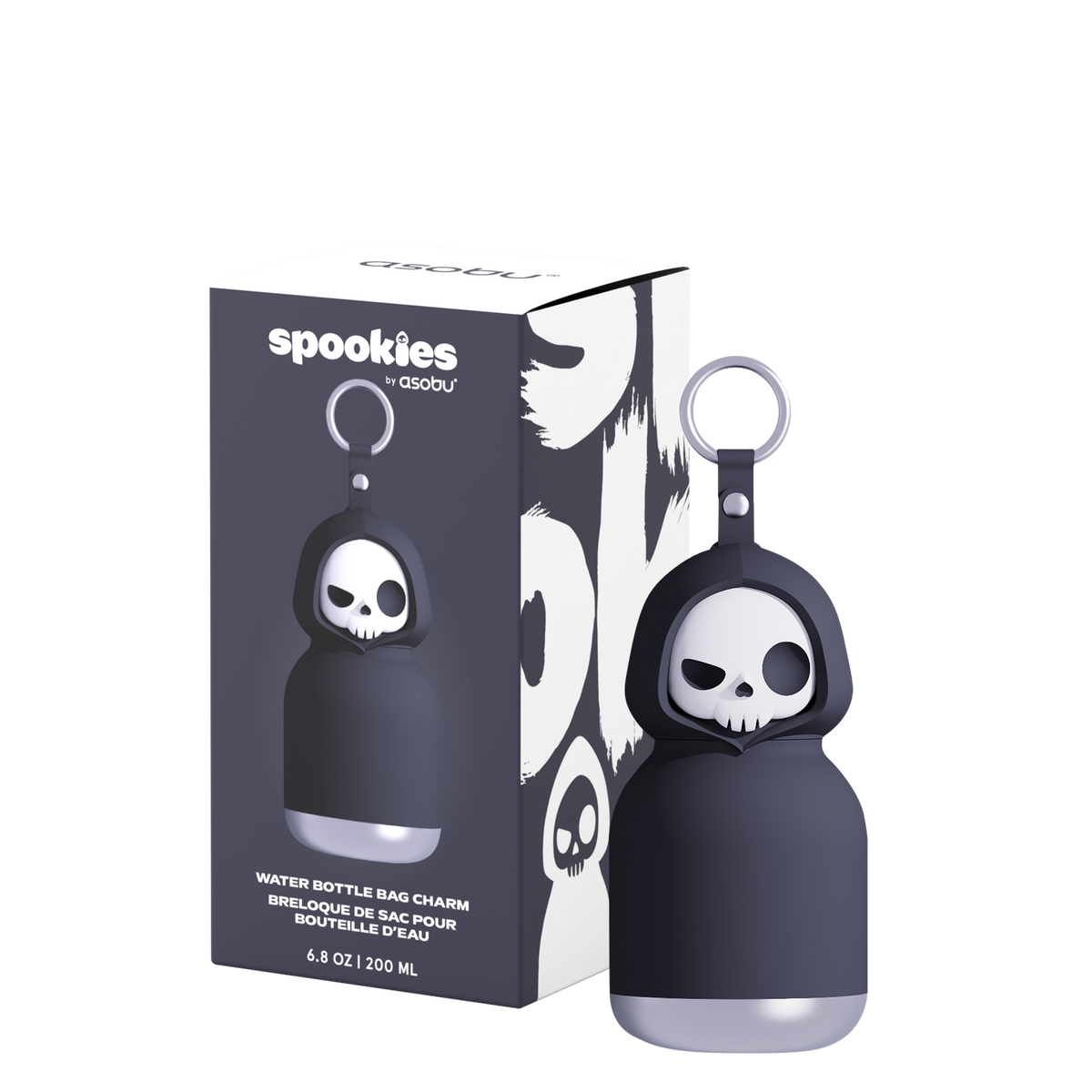 Butelka termiczna ze słomką Mini Spookie Asobu – Skeleton 200 ml