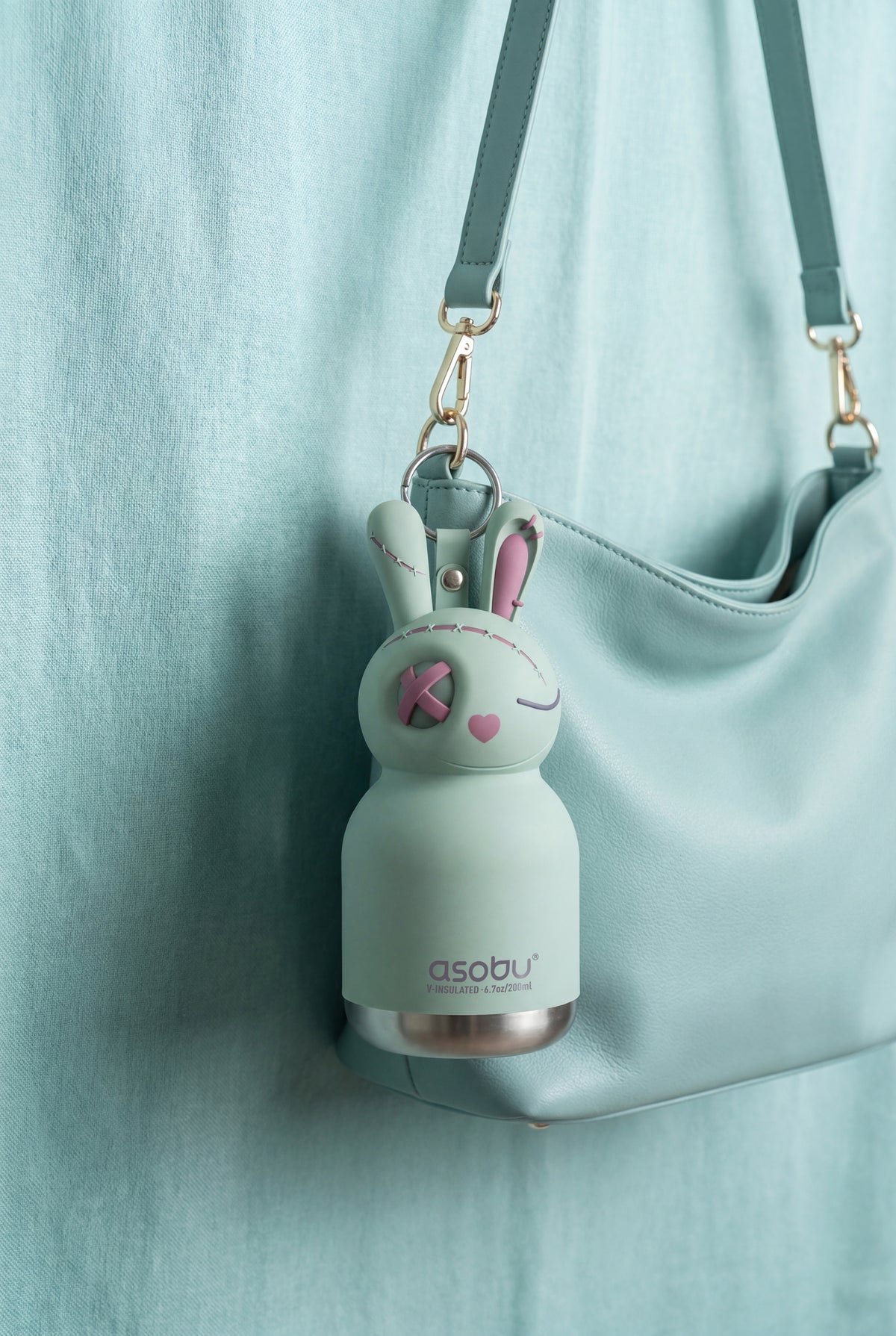Butelka termiczna ze słomką Mini Spookie Asobu – Undead Bunny 200 ml