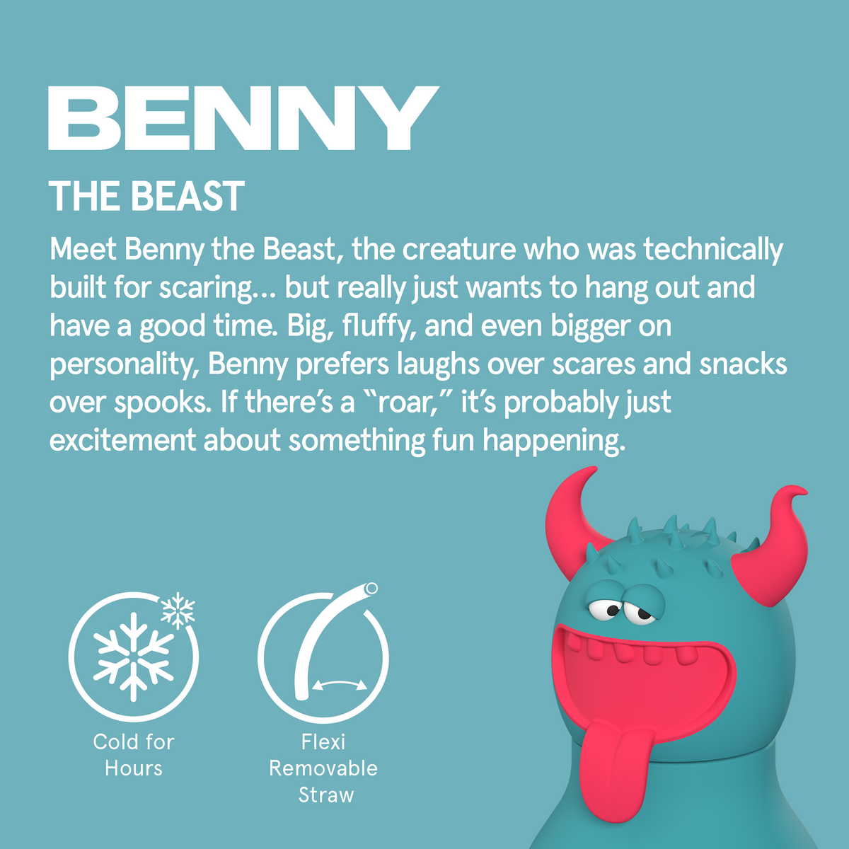Butelka termiczna ze słomką Spookie Asobu – Beast 460 ml