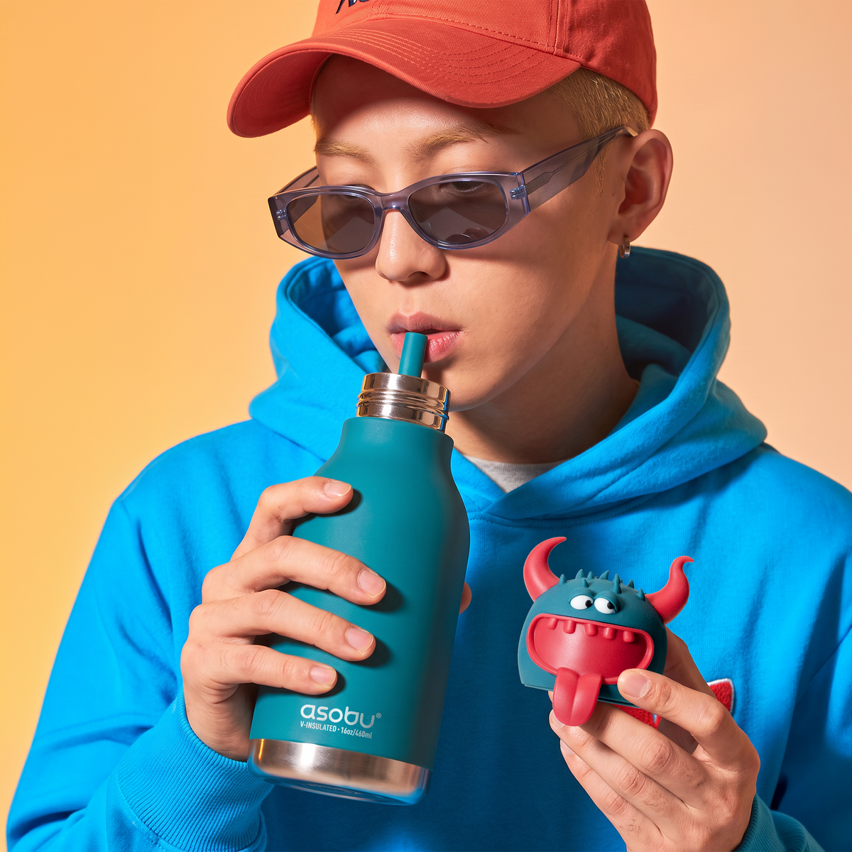 Butelka termiczna ze słomką Spookie Asobu – Beast 460 ml