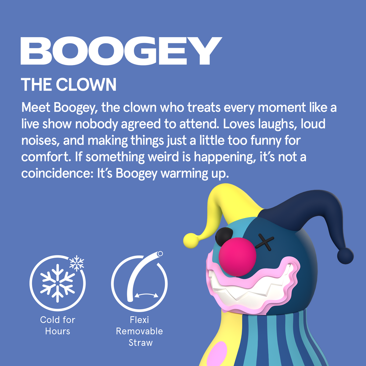 Butelka termiczna ze słomką Spookie Asobu – Clown 460 ml