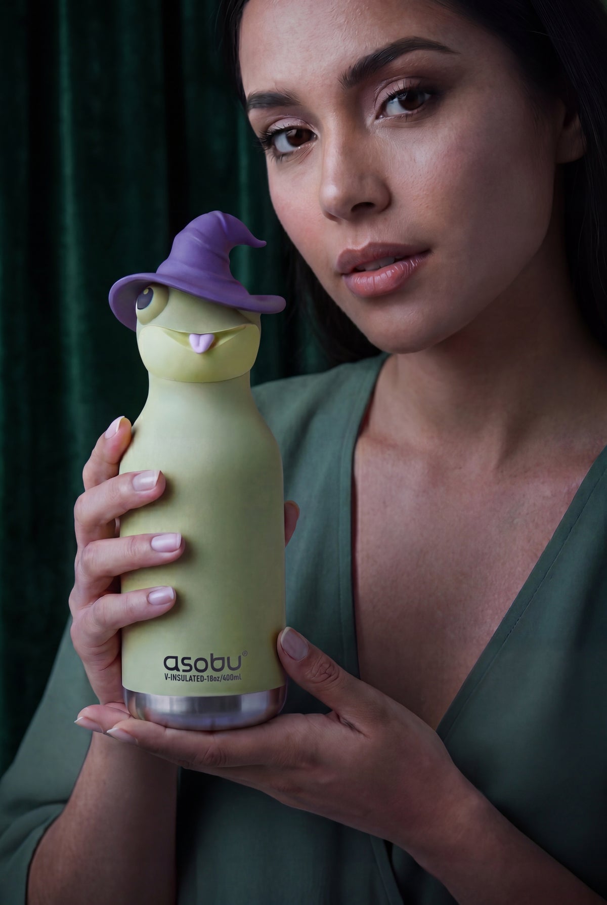 Butelka termiczna ze słomką Spookie Asobu – Witch 460 ml