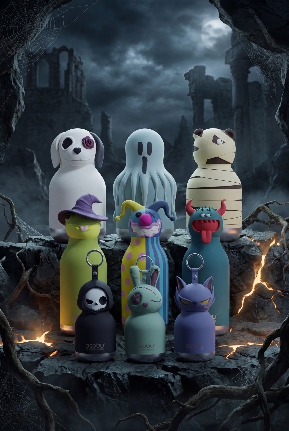 Butelka termiczna ze słomką Spookie Asobu – Witch 460 ml