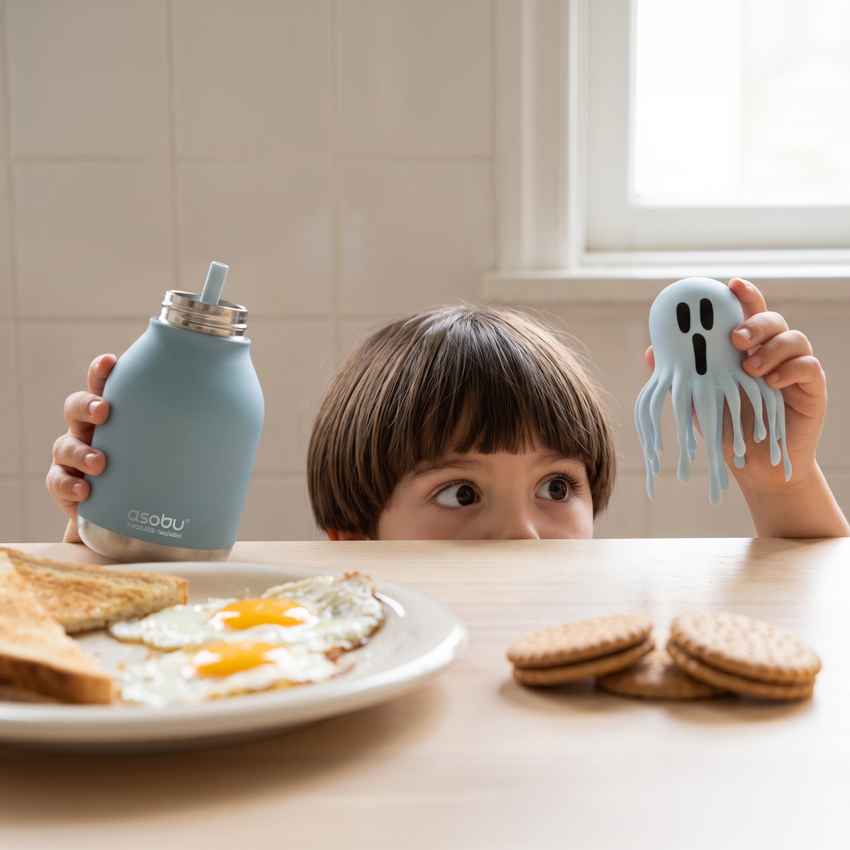 Butelka termiczna ze słomką Maxi Spookie Asobu – Ghost 660 ml
