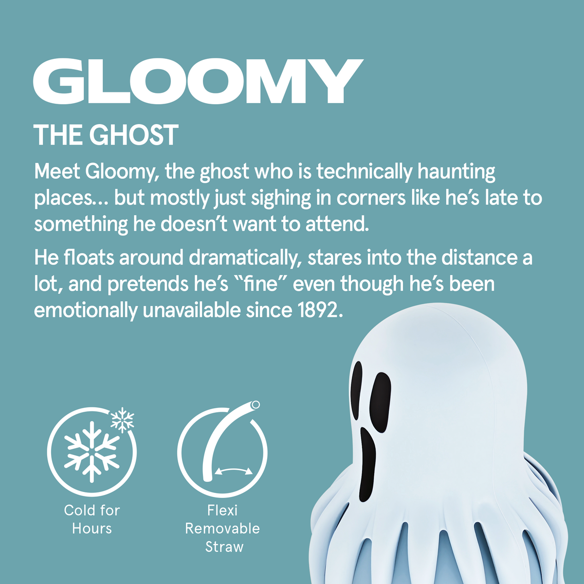 Butelka termiczna ze słomką Maxi Spookie Asobu – Ghost 660 ml
