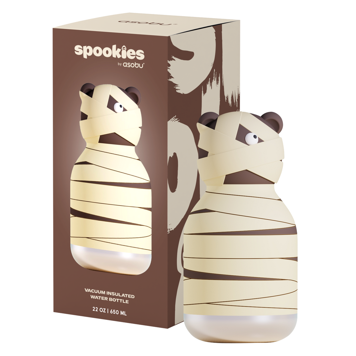 Butelka termiczna ze słomką Maxi Spookie Asobu – Mummified Bear 660 ml