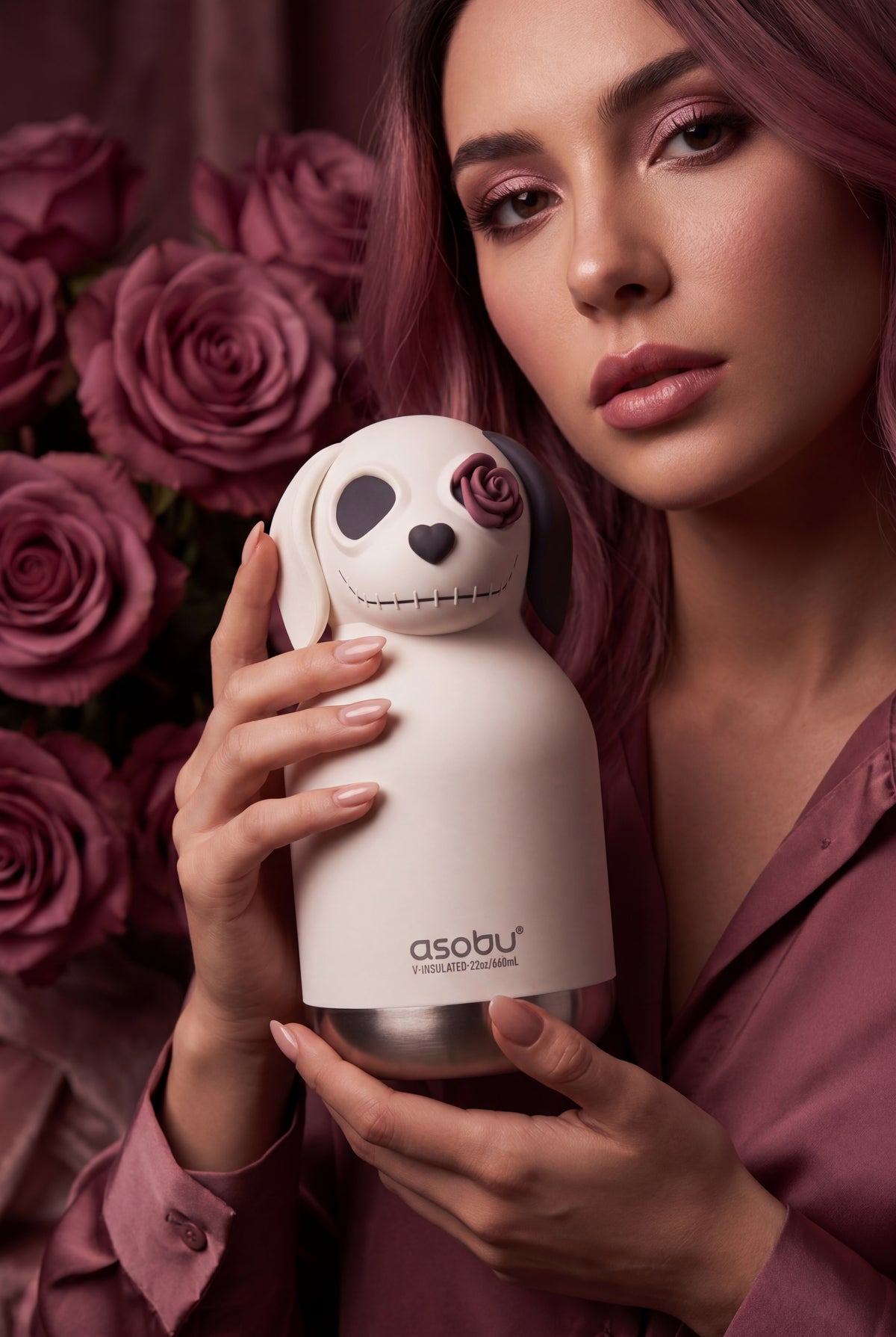 Butelka termiczna ze słomką Maxi Spookie Asobu – Undead Dog 660 ml