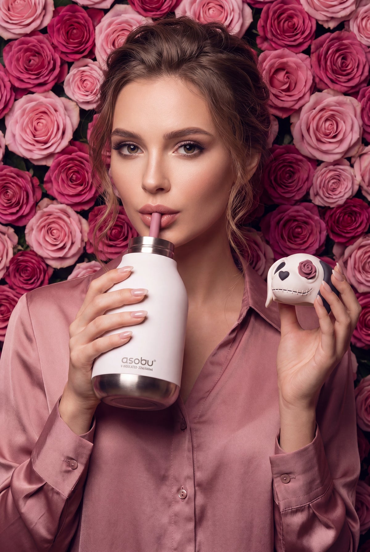 Butelka termiczna ze słomką Maxi Spookie Asobu – Undead Dog 660 ml