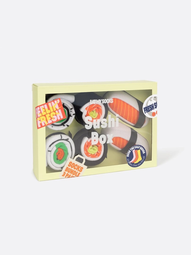 Zestaw skarpetek sushi box w opakowaniu z motywem sushi od WABOBA AB