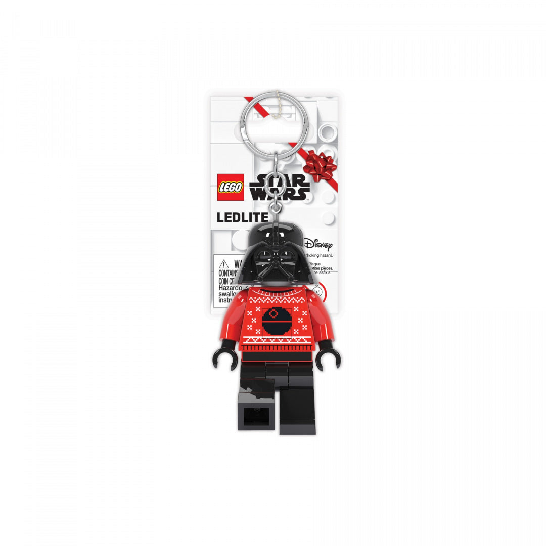Brelok LEGO Star Wars Darth Vader z czerwonym świątecznym swetrem i latarką LED