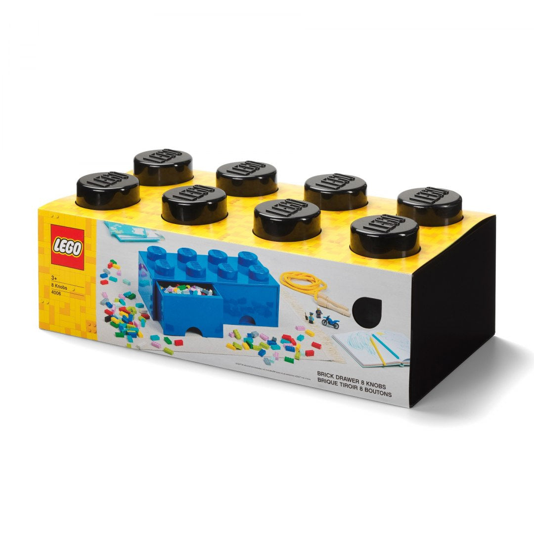 Szuflada LEGO Brick 8 czarna z 8 pokrętłami do przechowywania klocków LEGO