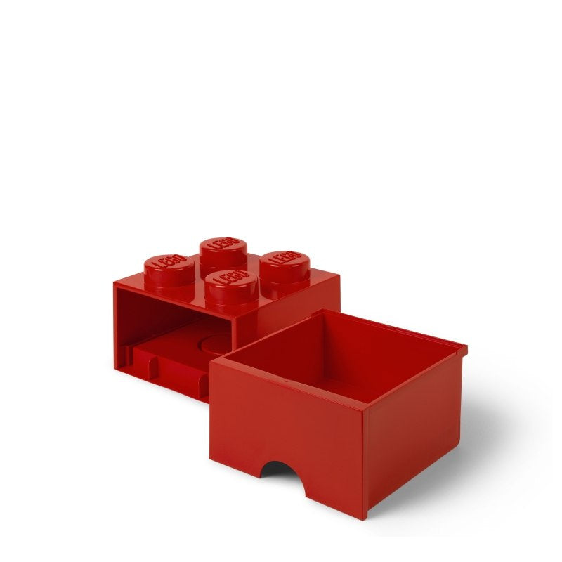 czerwona szuflada LEGO Brick 4 do przechowywania klocków i akcesoriów