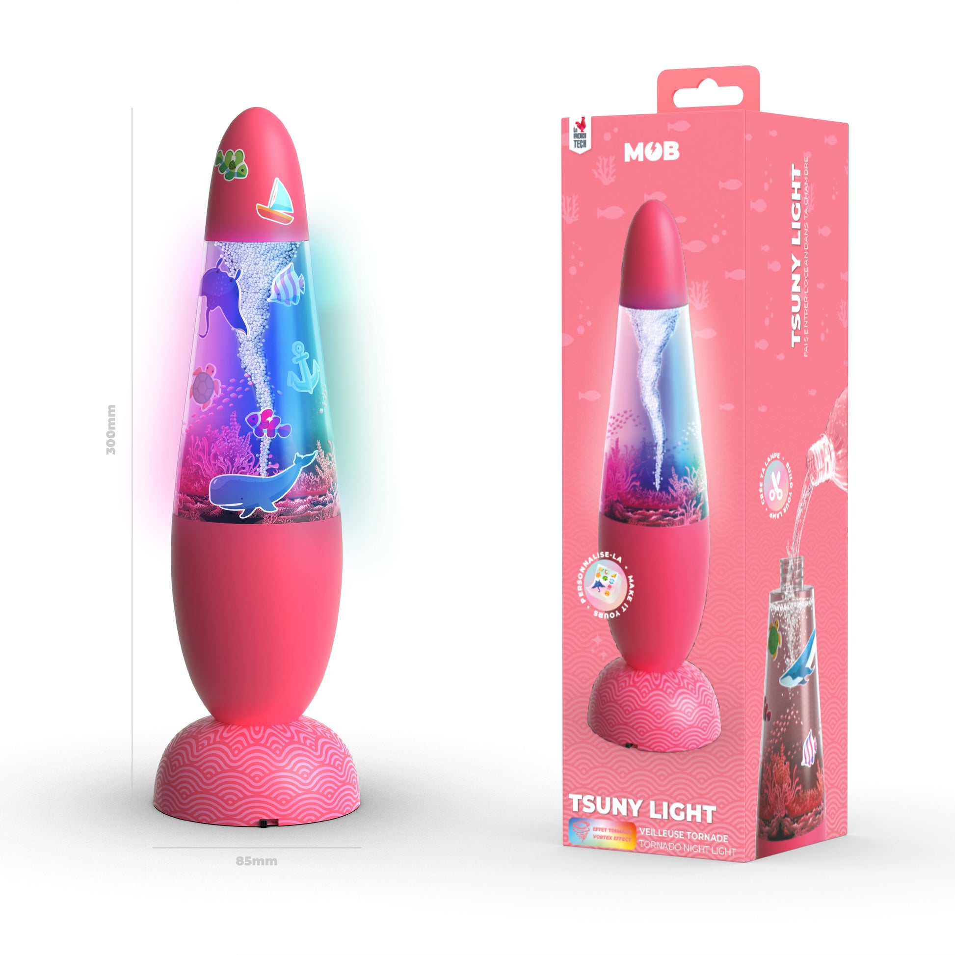 Lampka Tornado Tsuny Light MOB – koralowa