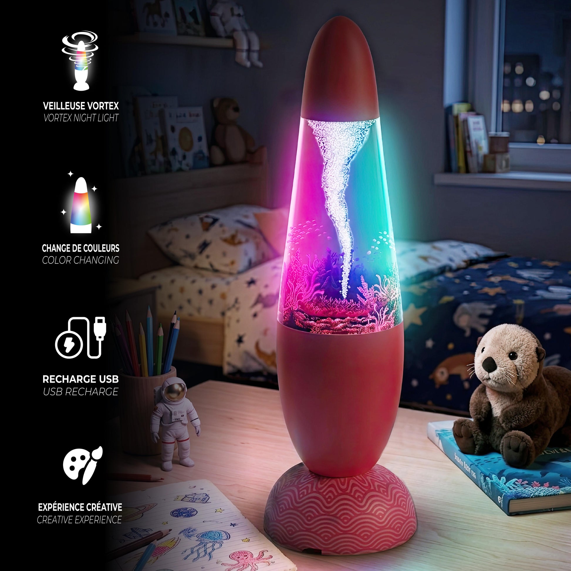 Lampka Tornado Tsuny Light MOB – koralowa