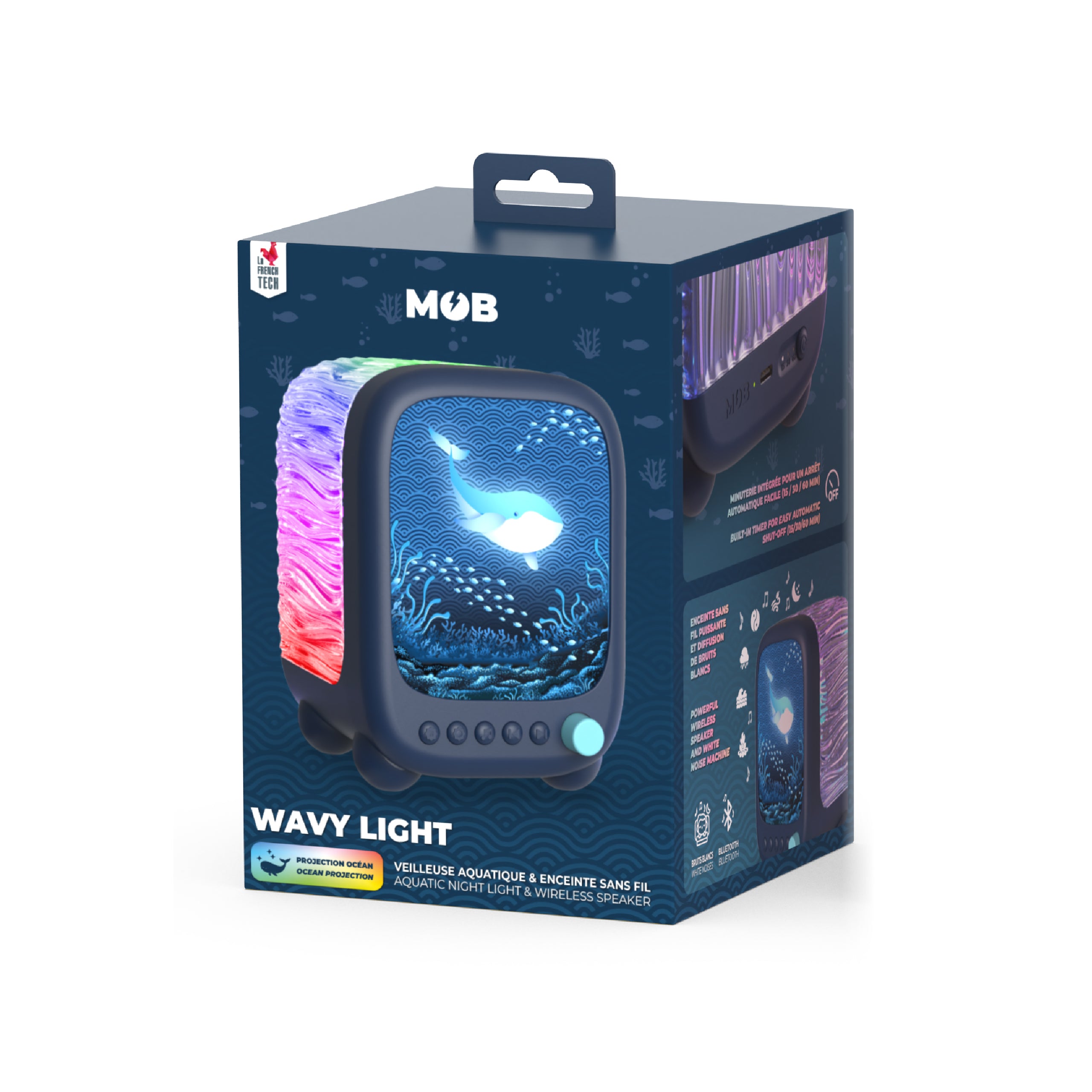Lampka projekcyjna i głośnik Wavy Light MOB – głębinowa