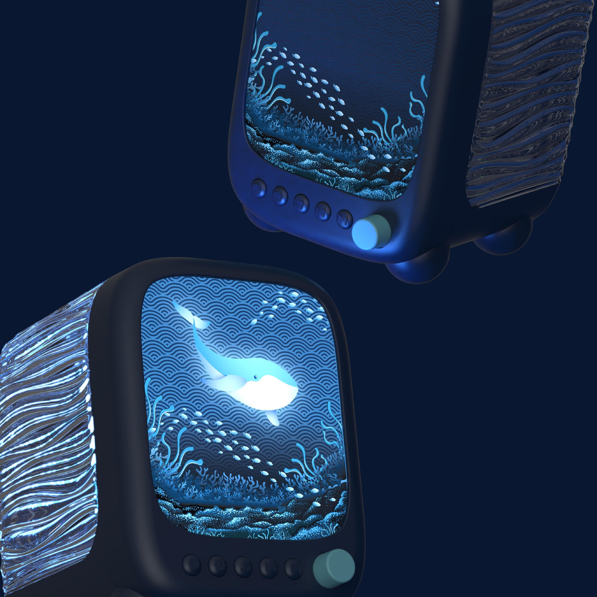 Lampka projekcyjna i głośnik Wavy Light MOB – głębinowa