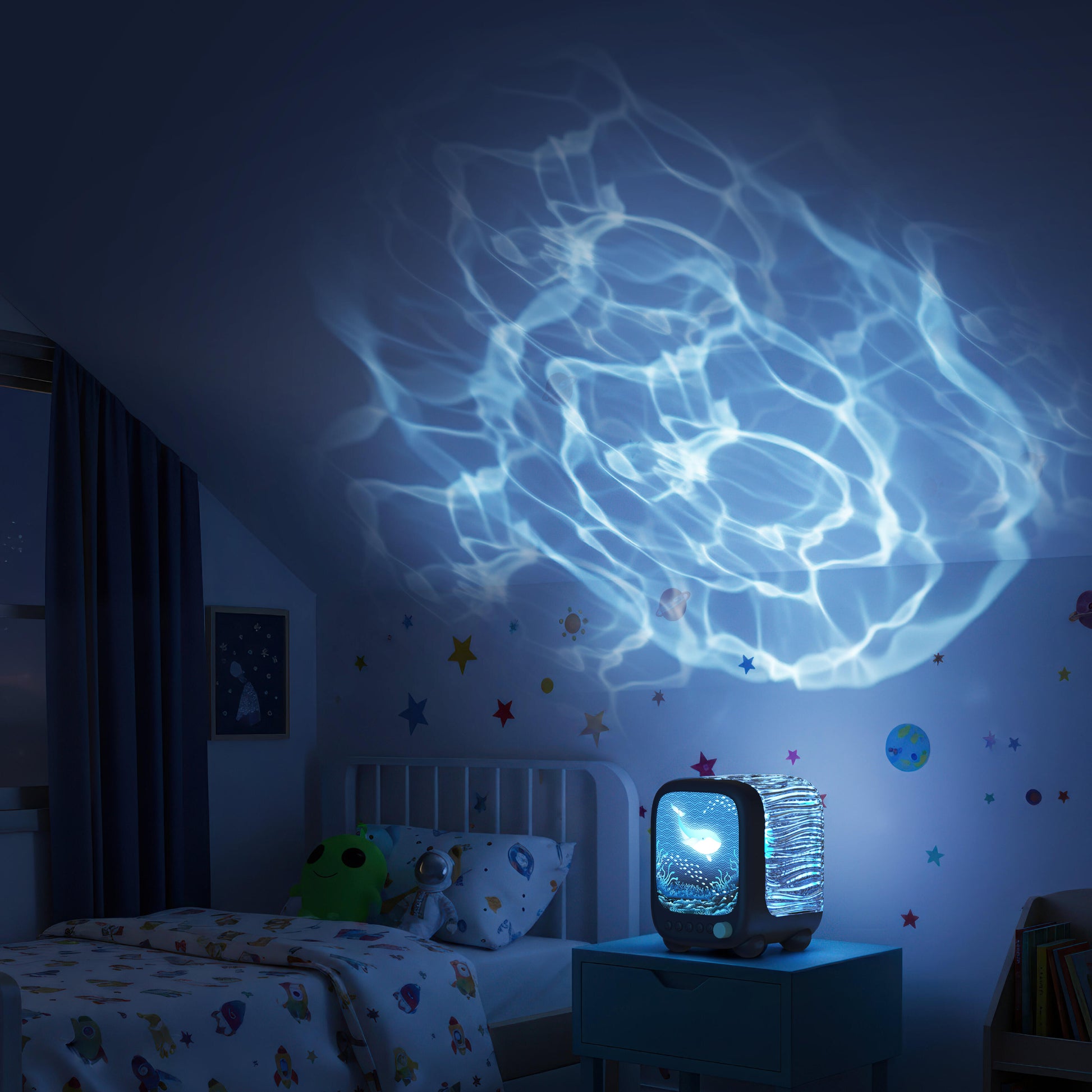 Lampka projekcyjna i głośnik Wavy Light MOB – głębinowa