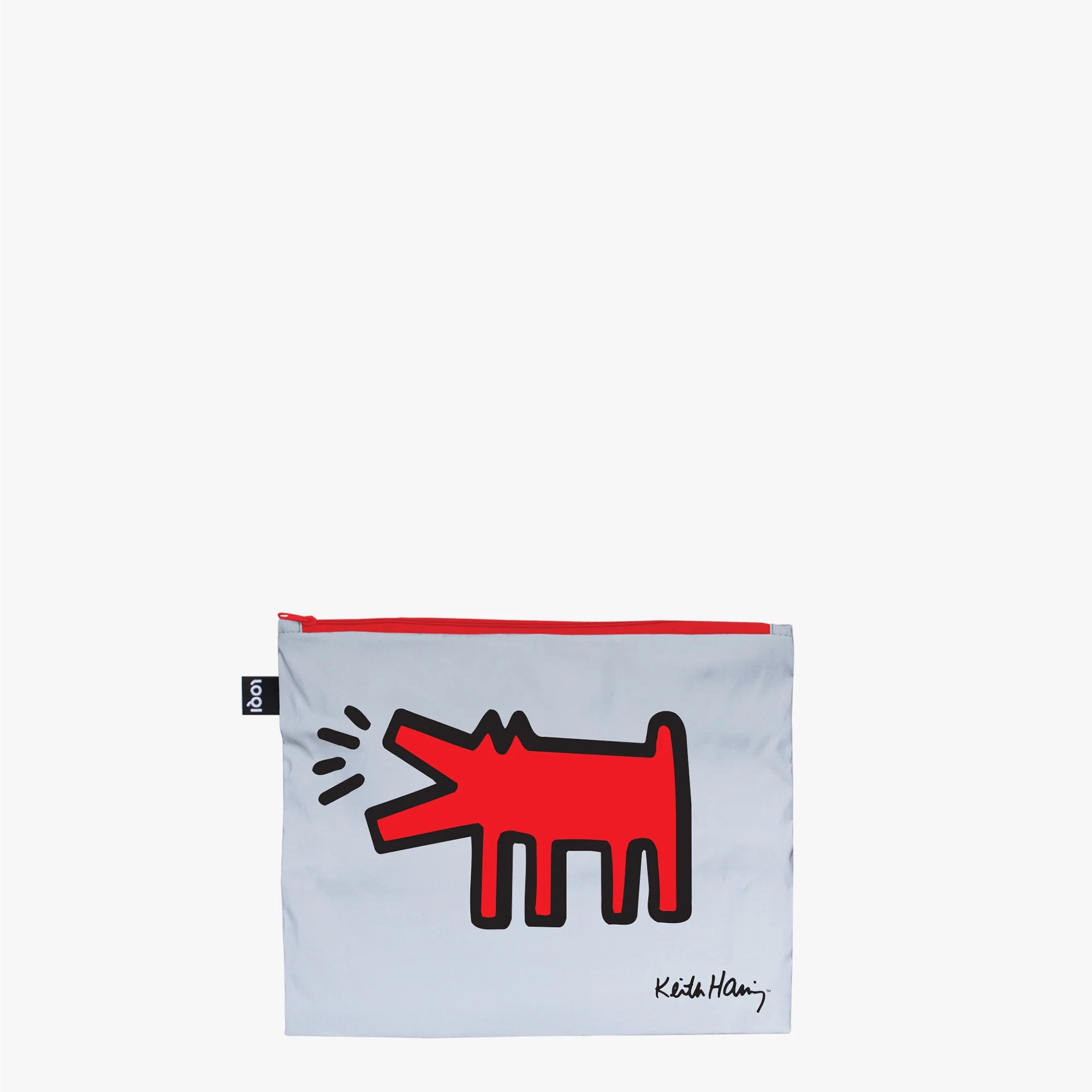 Zestaw saszetek LOQI Keith Haring – Dog, Heart, Love (3 szt., odblaskowe)