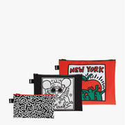 Zestaw saszetek LOQI Keith Haring – Untitled, Andy Mouse, New York (3 szt.)