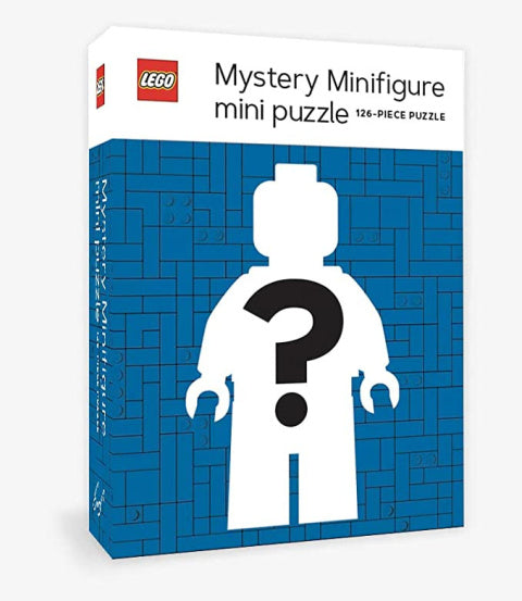 Opakowanie minipuzzle LEGO Blue Edition z tajemniczą figurką i 126 elementami