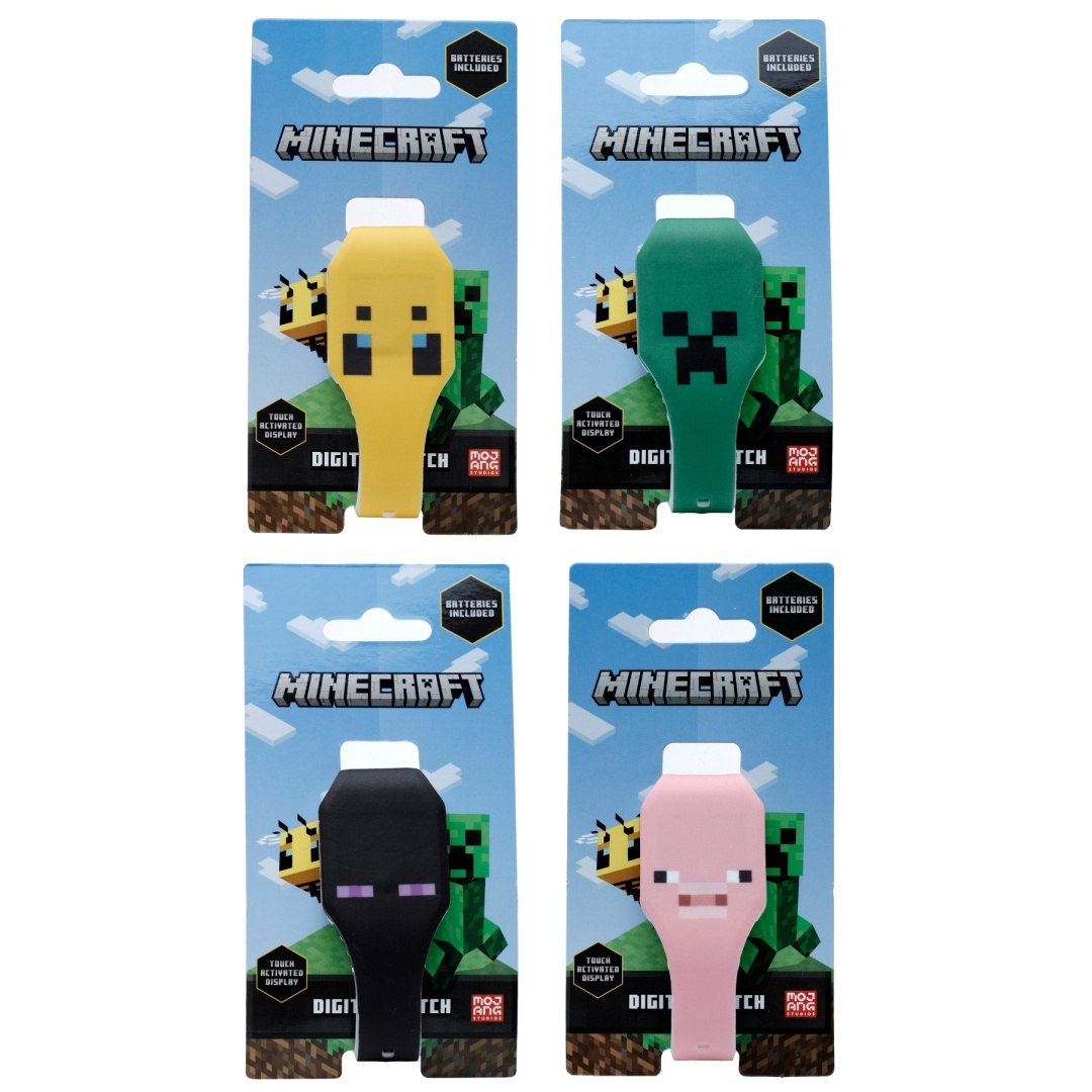 Zegarek Minecraft dla dzieci cztery różne kolory z motywami postaci z gry Minecraft